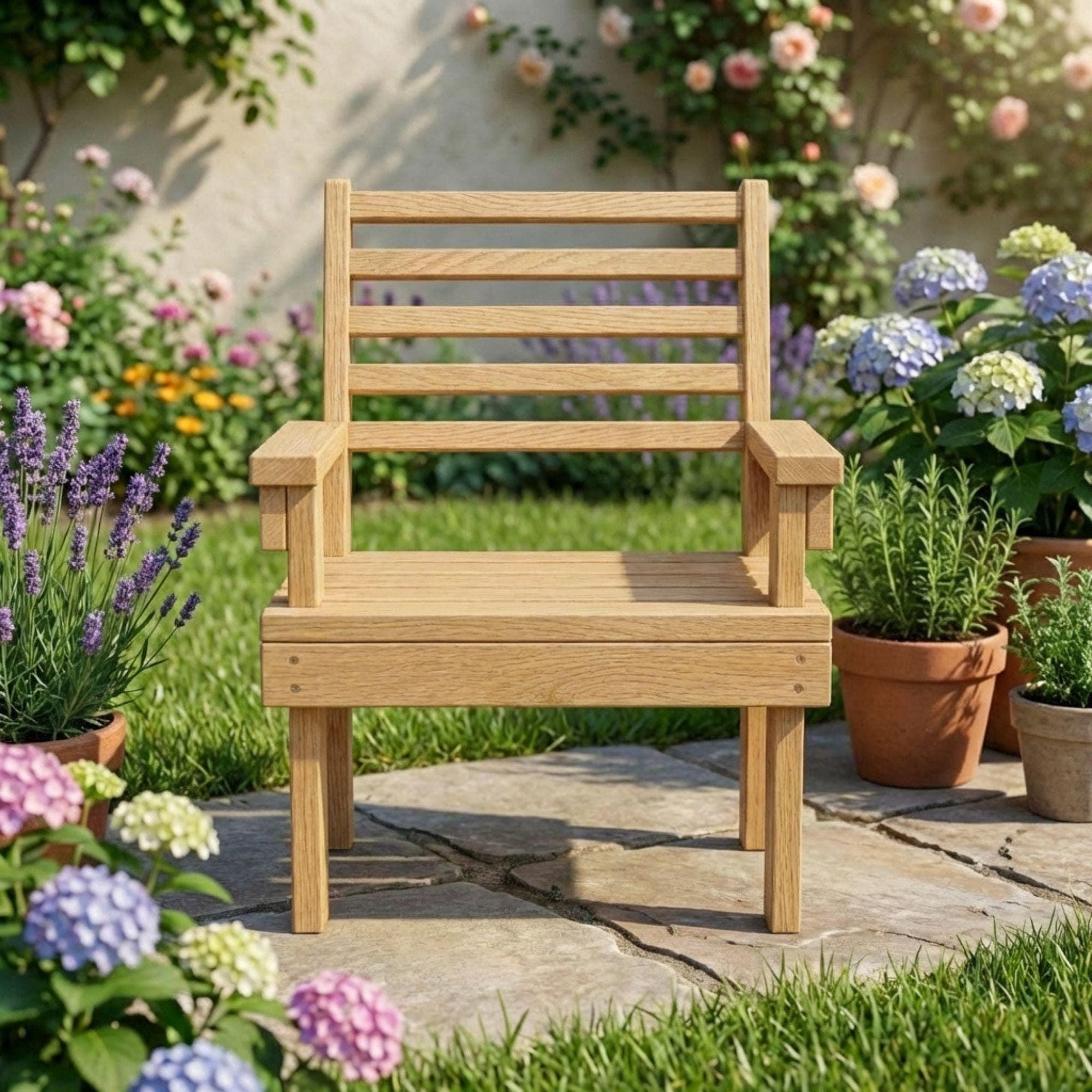 DIY Kids Wooden Chair Plans | Toddler Chair Plans PDF | Child Patio Chair Wood Plans | Wood Chair Template Printable - view 4