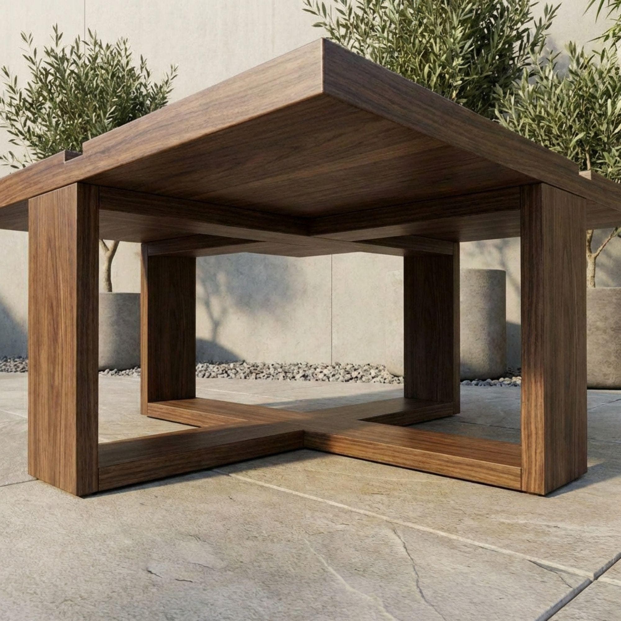 Modern Square Coffee Table Plans | Indoor Outdoor Woodworking Blueprint (PDF) - view 6