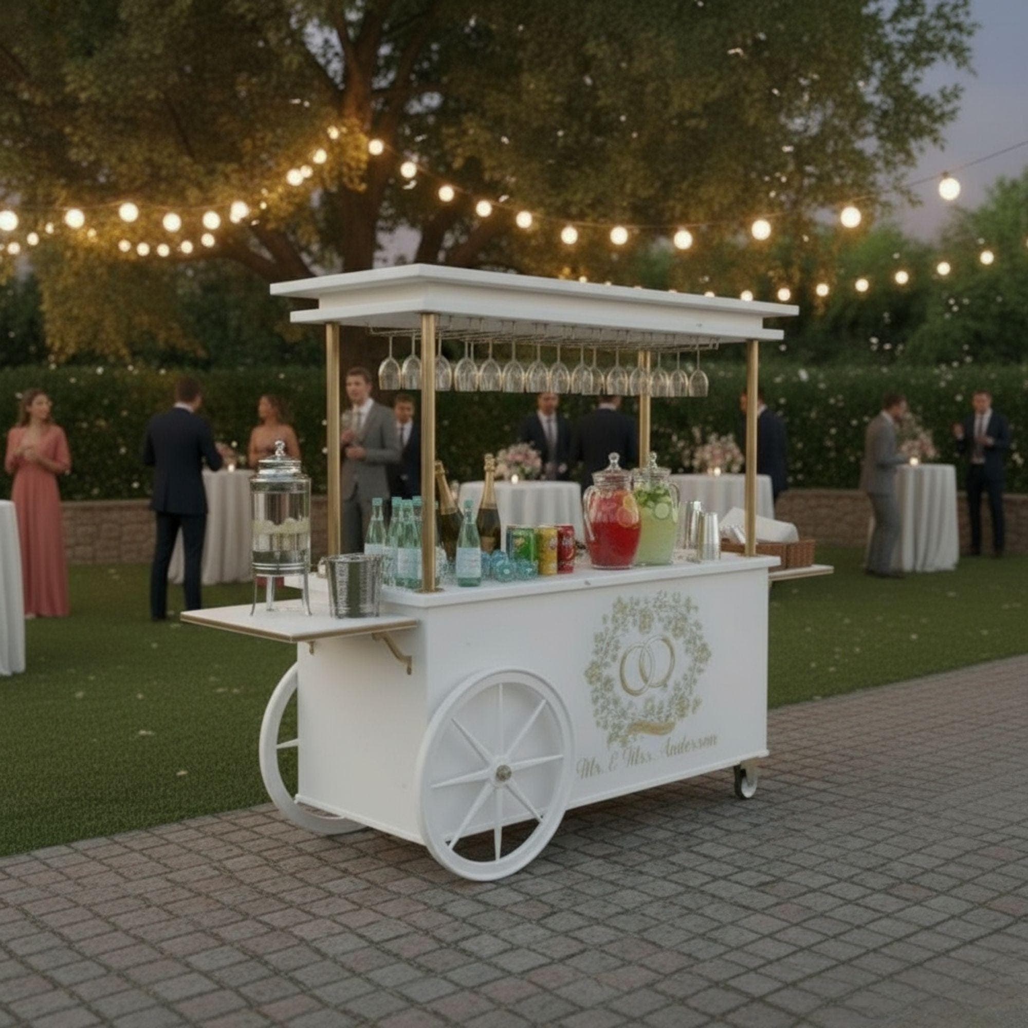 Champagne Cart DIY Plans | Mobile Bar with Storage Cabinets & Sink | Wedding Event Cart | Wooden Prosecco Bar Blueprint | Digital PDF - view 2