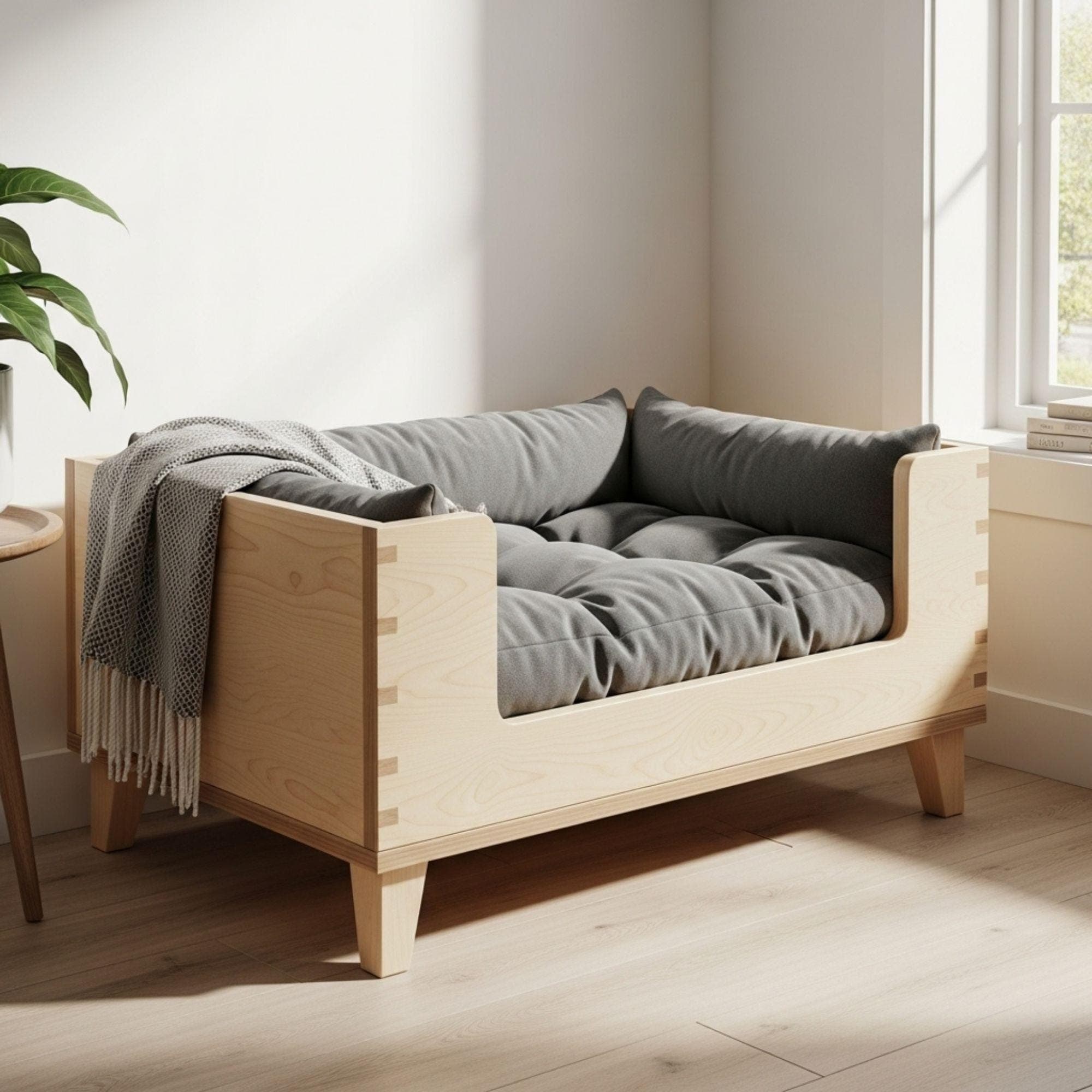 Wood Pet Bed | DIY Dog Bed With Legs Plan | DIY Raised Dog Bed Furniture | Build a Custom Wooden Pet Bed | Elevated Dog Bed for Large Dogs - view 4