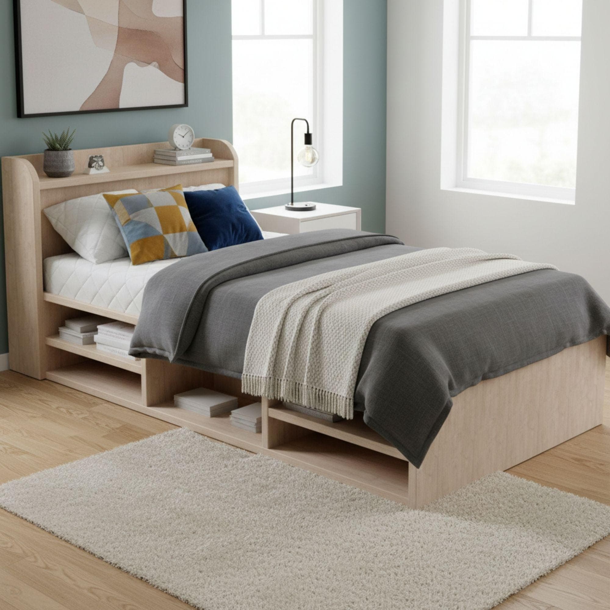 Single Bed Storage Plans | Minimalist Platform Woodworking (Digital Download) - view 3