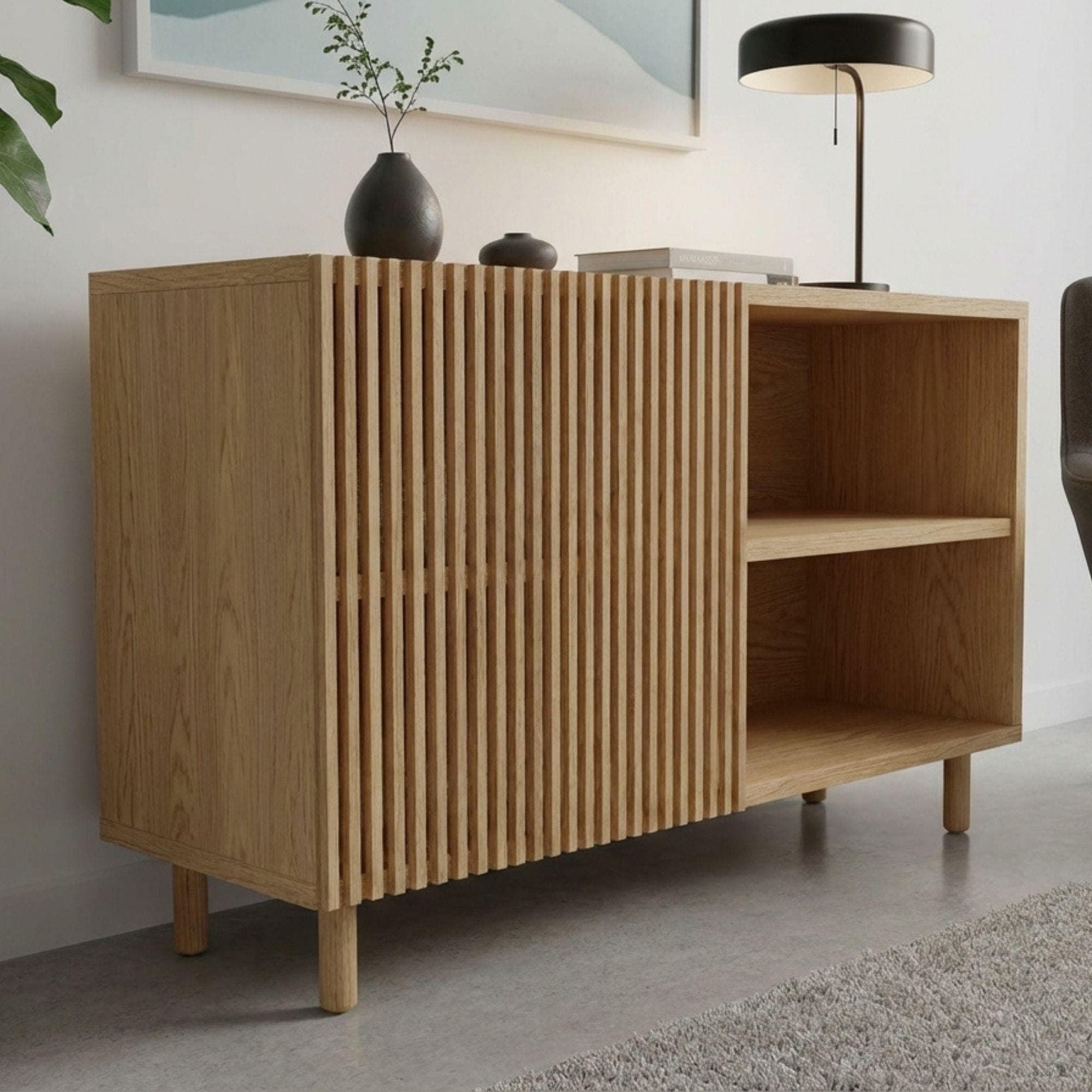 Modern Sideboard Plans | Slatted Door, Mid-Century Legs (Digital Download) - view 7
