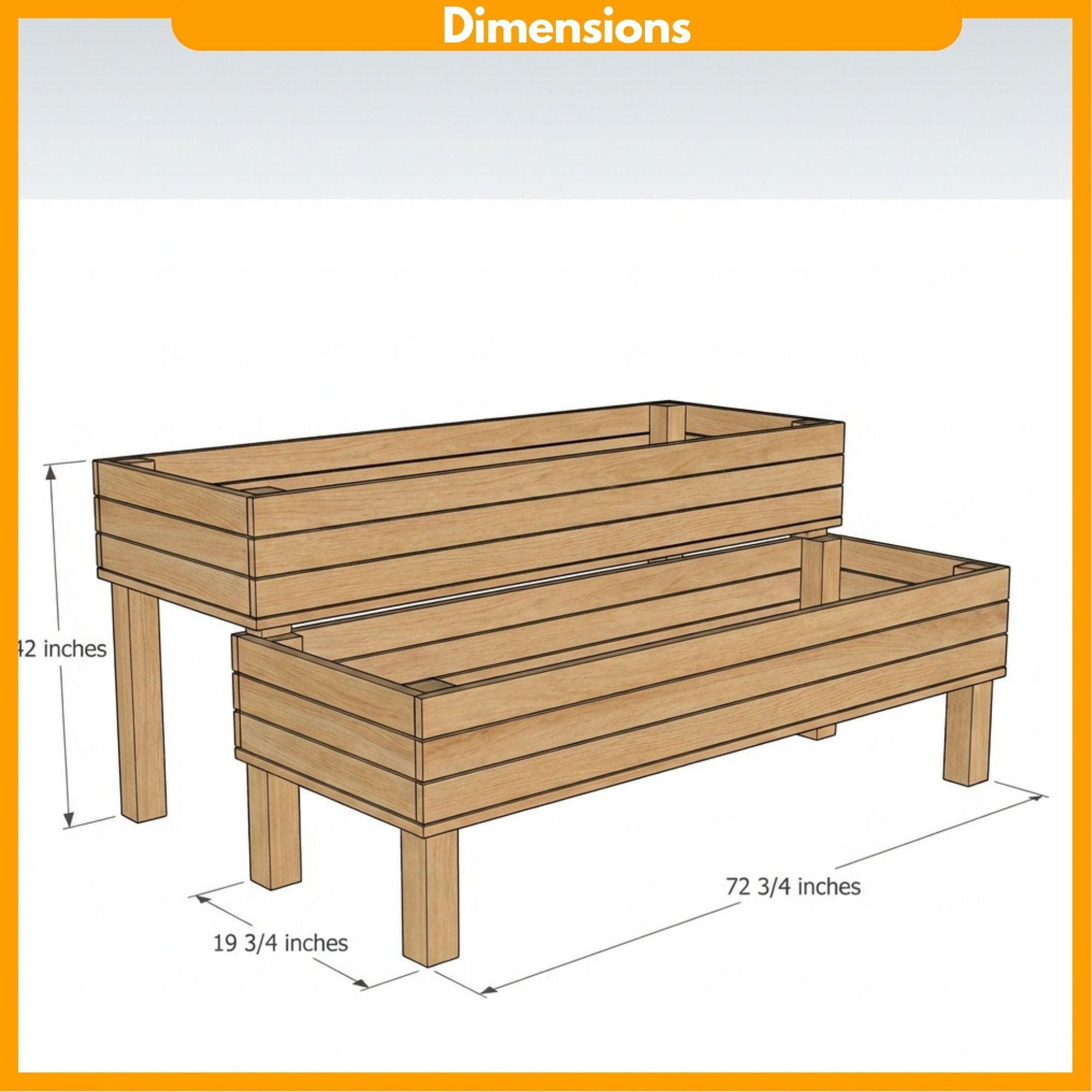 Tiered Planter Box Plans | Wooden Garden Build Guide (PDF Download) - view 2