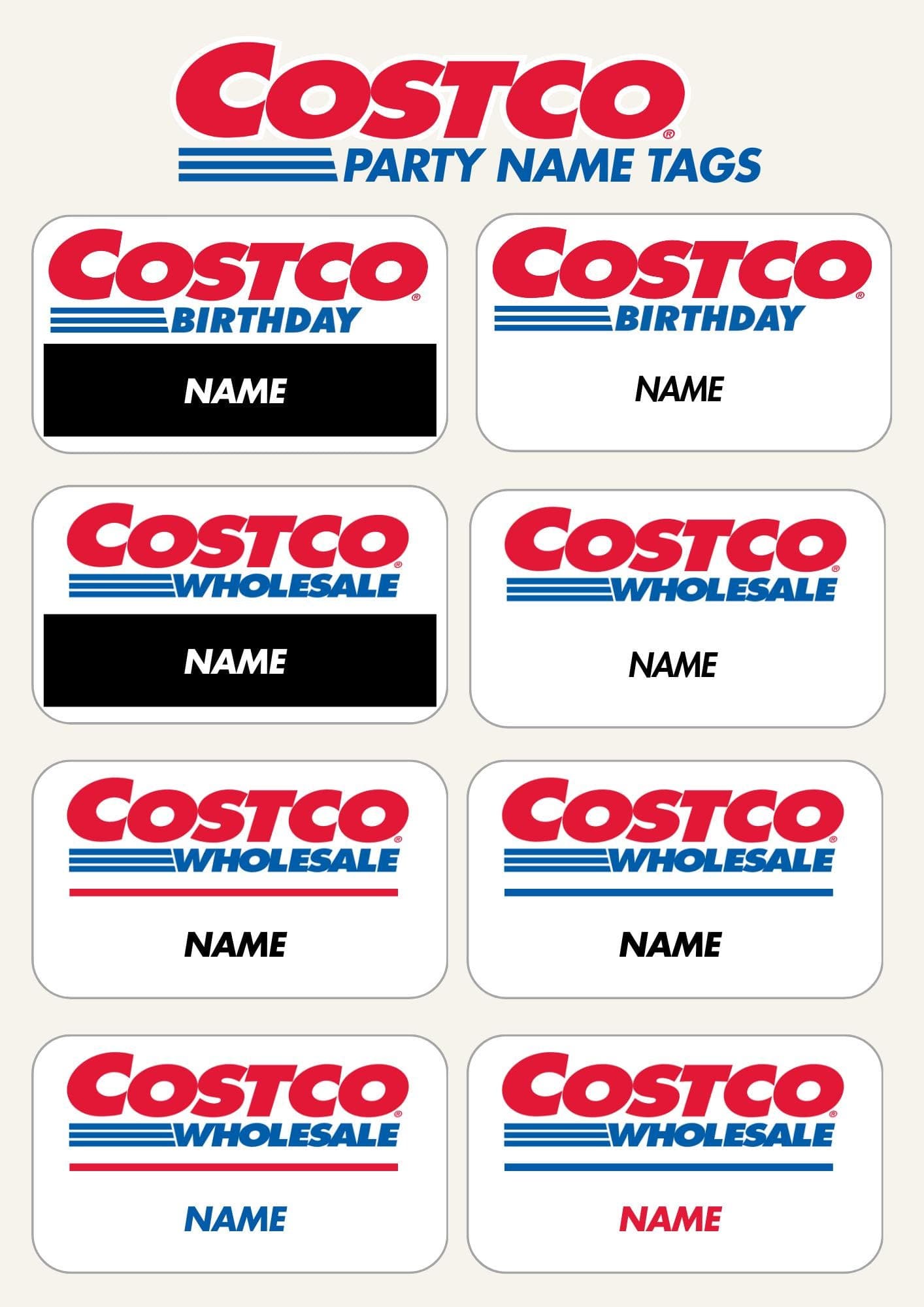 Costco Birthday Party Signs: Customizable Price Sign Canva Template - view 2