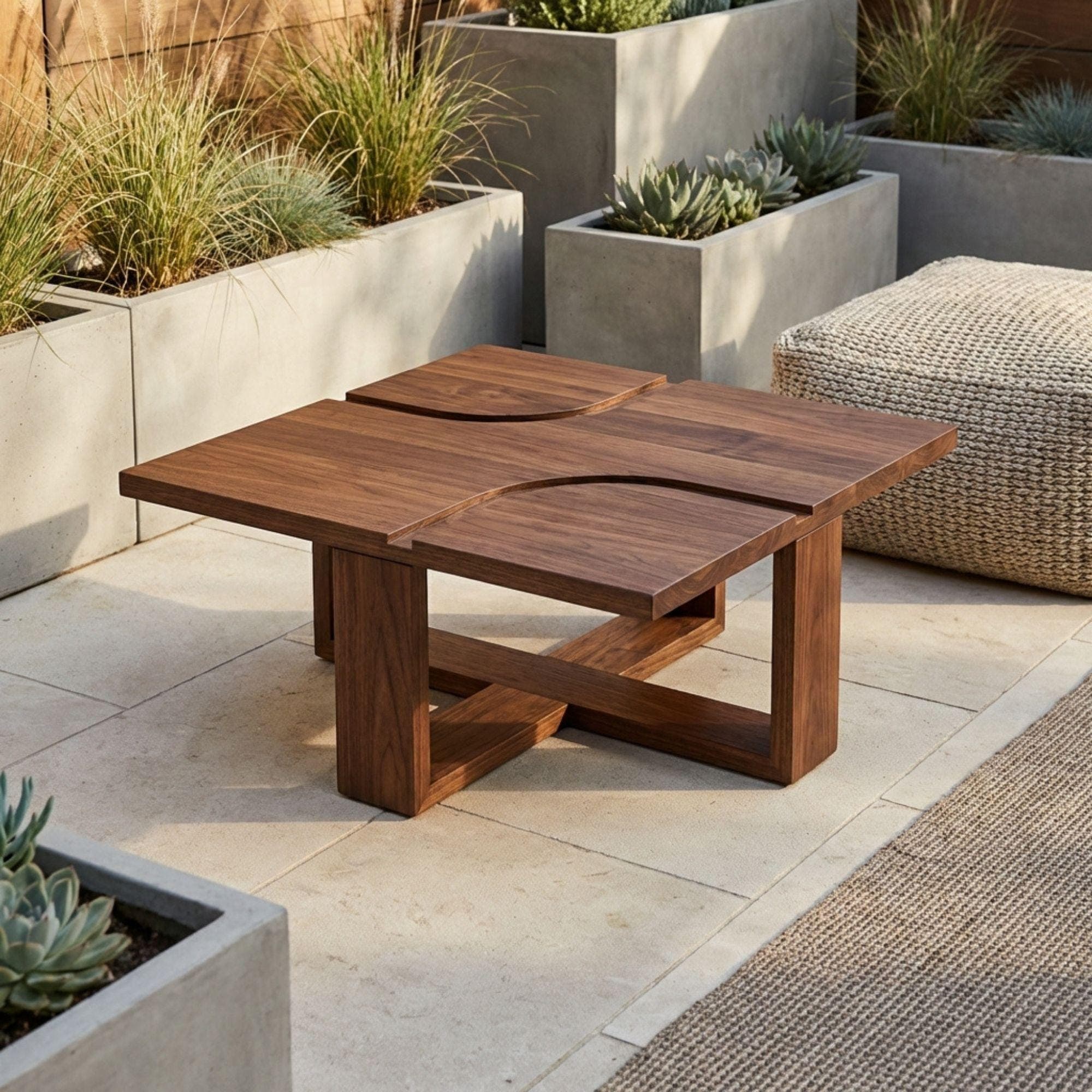 Modern Square Coffee Table Plans | Indoor Outdoor Woodworking Blueprint (PDF) - view 4