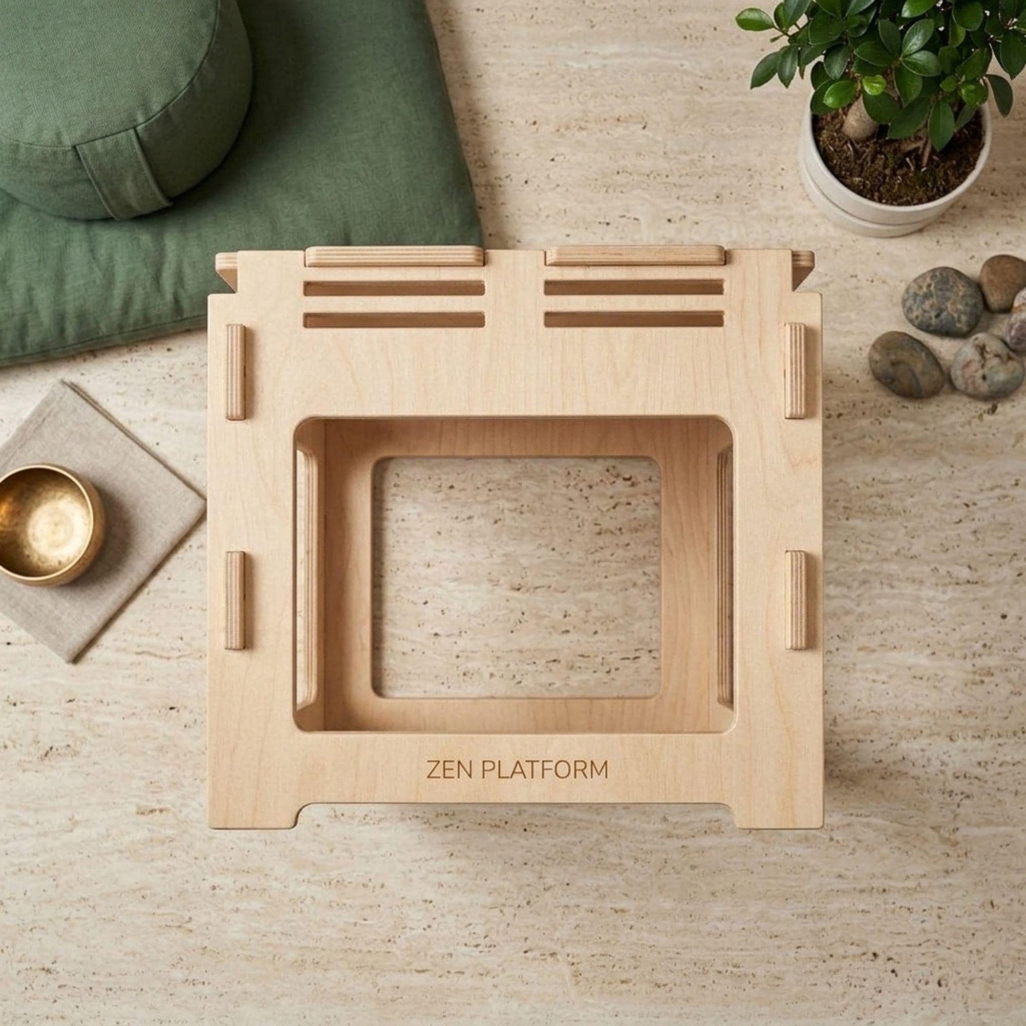DIY Meditation Table Plans PDF | Wooden Zen Platform Blueprint | Ergonomic Yoga Bench | Slanted Floor Seating Stool - view 7