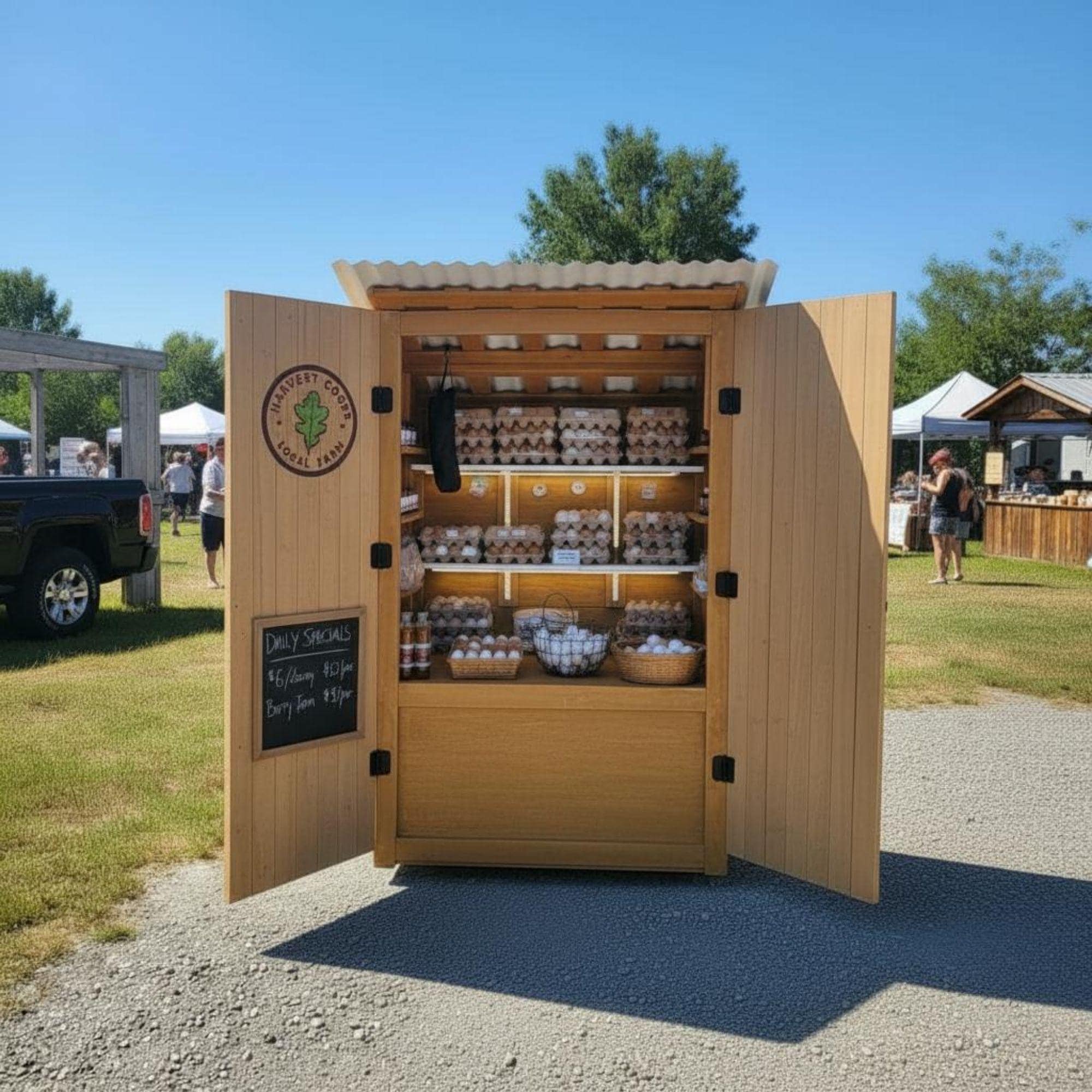 Egg Stand Plans | Roadside Egg Selling Stand Plans | Farmstand Plans | Roadside Plant, Flower, Fruit Stand | Portable Egg, Vegetable Cart