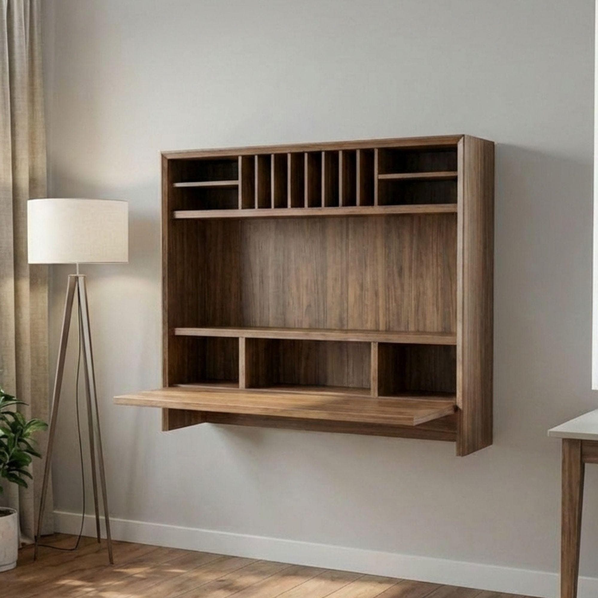 DIY Wall Mounted Murphy Desk Plans | Fold Down Shelf Blueprint (PDF Download) - view 7