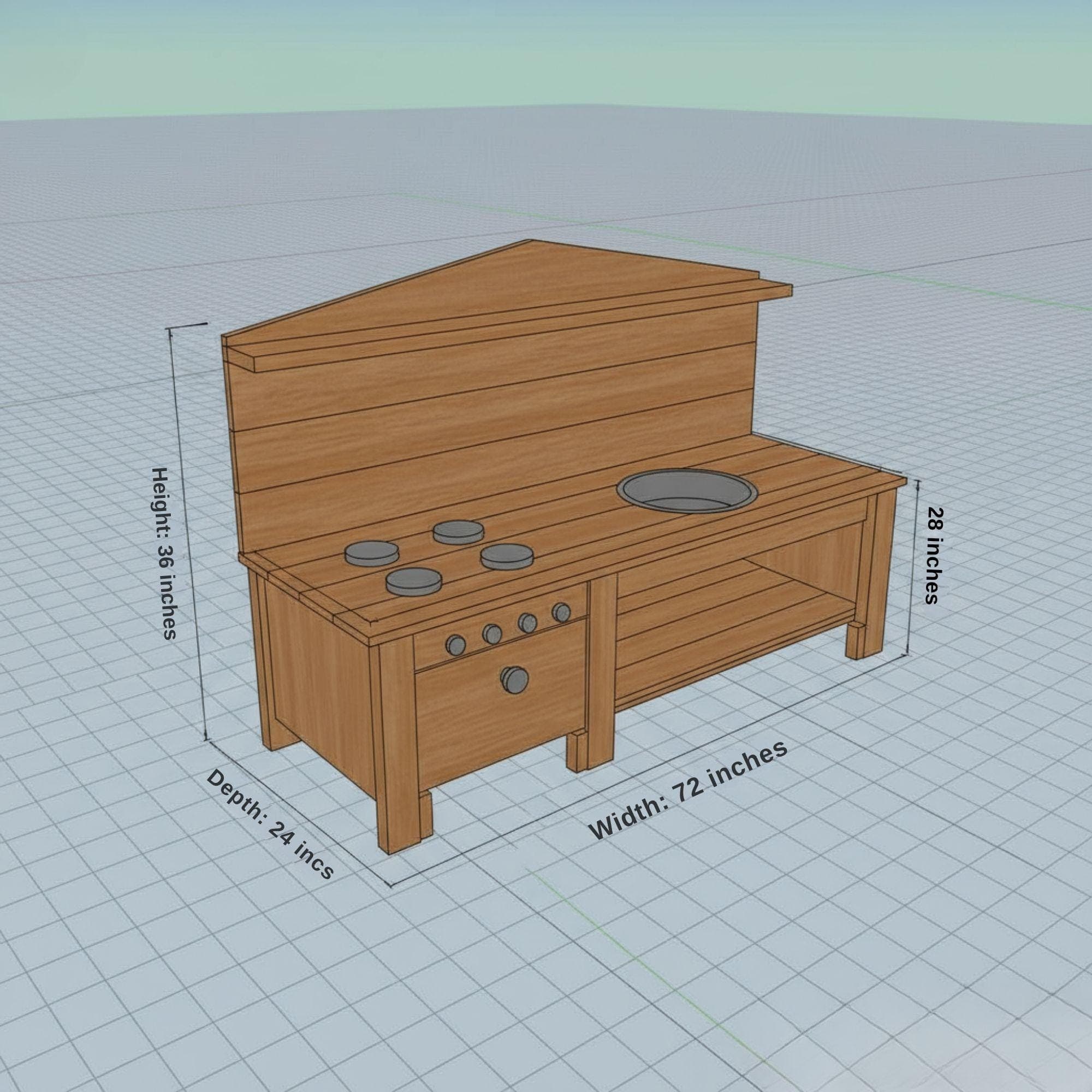 Kids Mud Kitchen DIY Plan - view 8