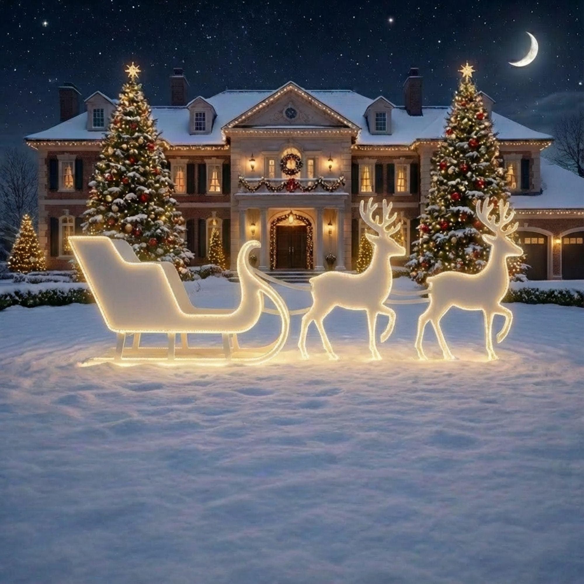 Life-Size Santa Sleigh & Reindeer Plans | 2D Plywood Template for Outdoor Christmas Decor | DIY Silhouette Pattern | PDF Woodworking - view 4