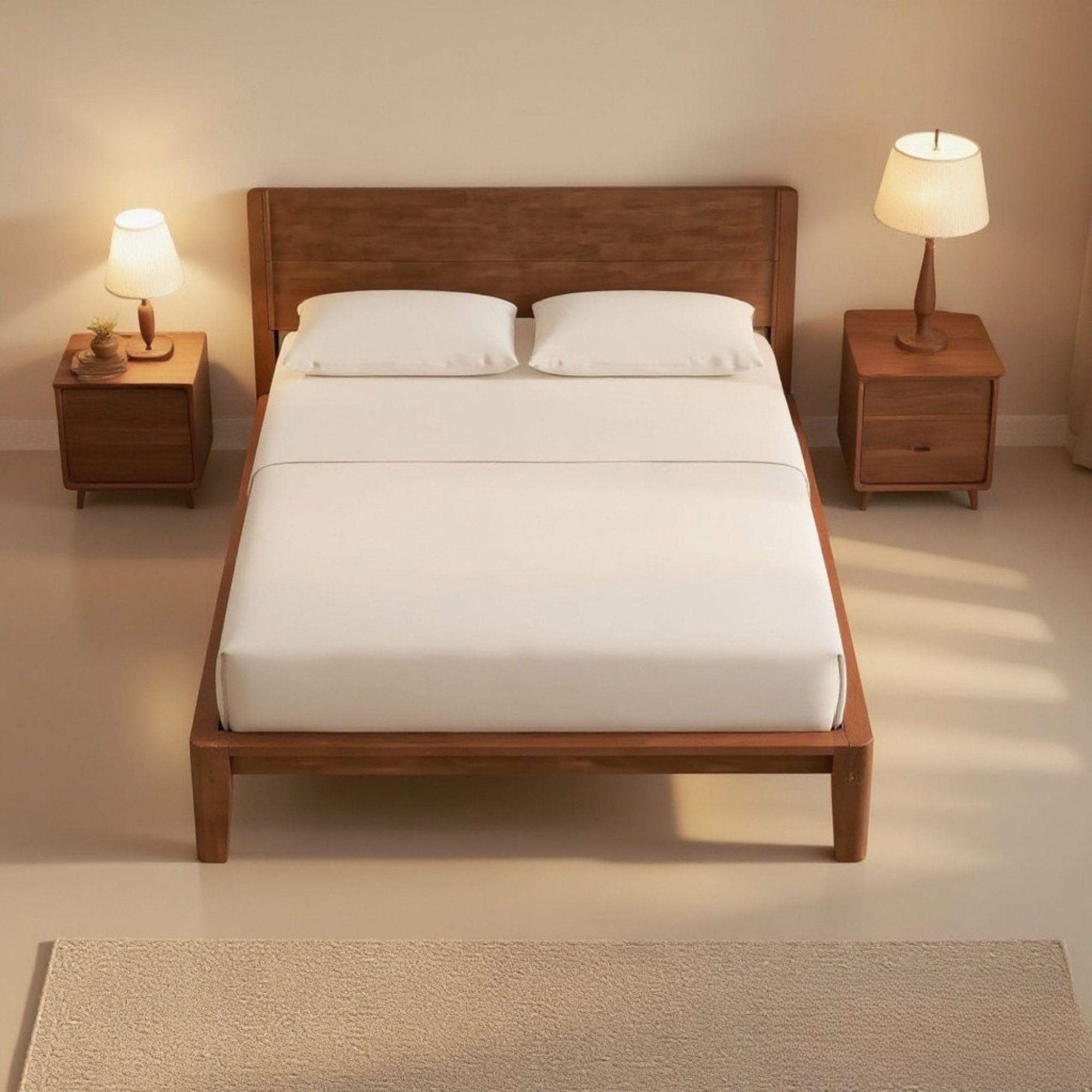 Bed Frame Queen with Headboard | Bed Frame Plans | DIY Wooden Bed Frame | Floating King Size Bed Frame | Rustic, Solid Wood Bed Design - view 5