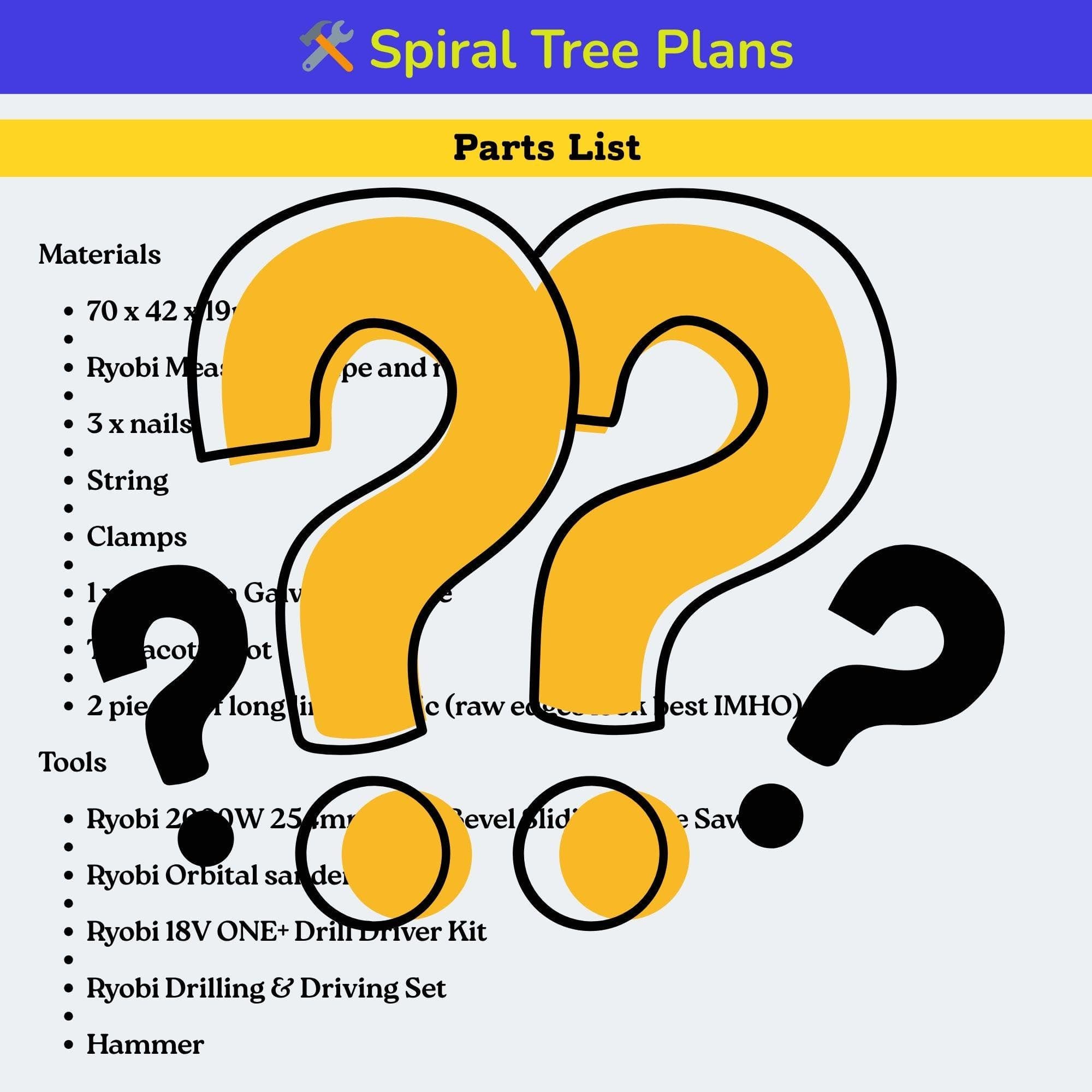 Spiral Wooden Christmas Tree plans | DIY Spiral Christmas Tree, One Board Spiral Tree, Build Plan | Landscape Tree Plan PDF Printable - view 7