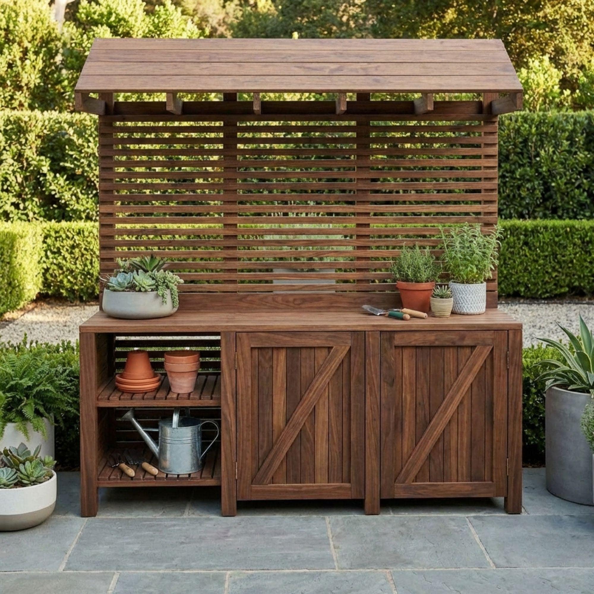 DIY Potting Bench with Storage Plans | Potting Station Blueprint | Garden Workbench PDF - view 6