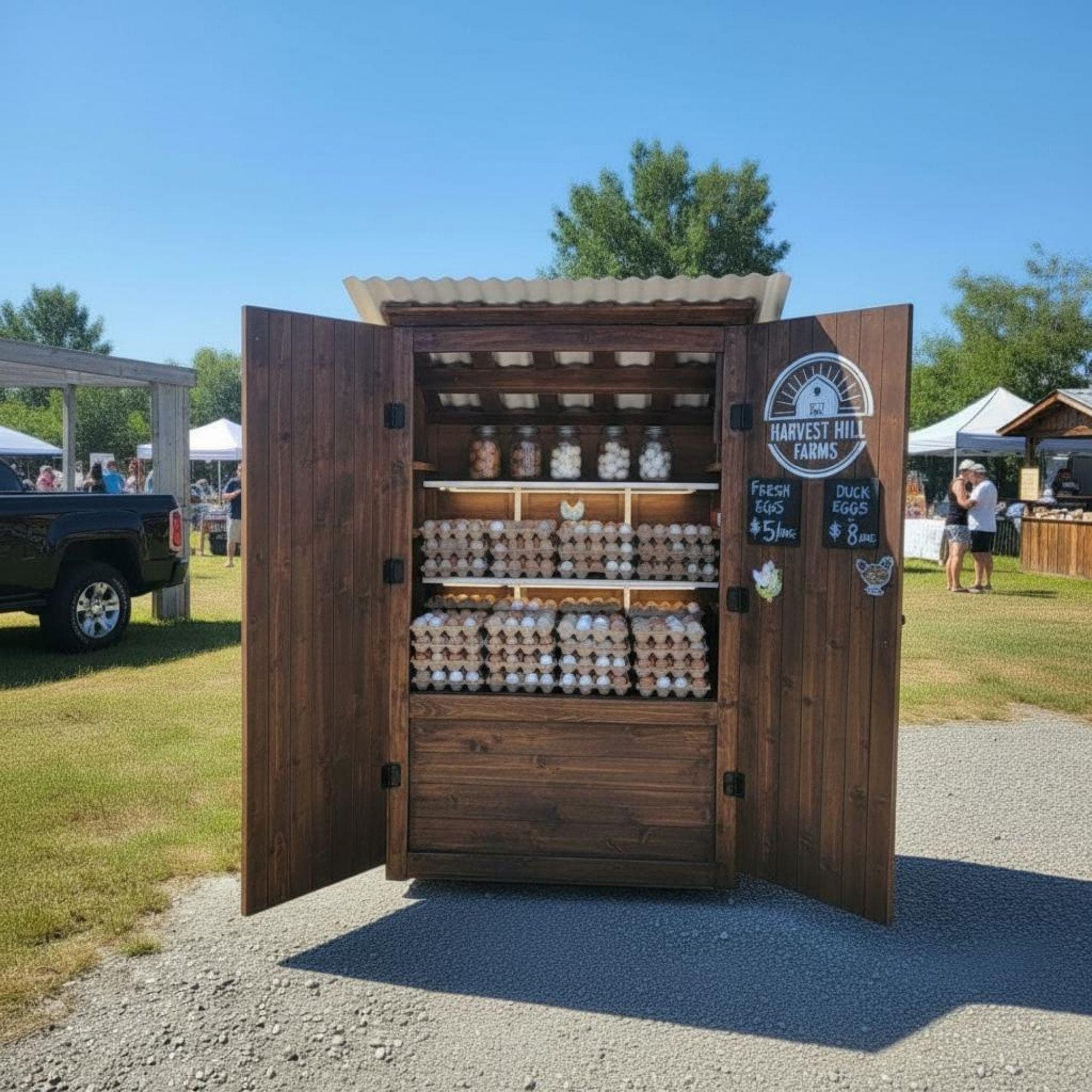 Egg Stand Plans | Roadside Egg Selling Stand Plans | Farmstand Plans | Roadside Plant, Flower, Fruit Stand | Portable Egg, Vegetable Cart - view 2