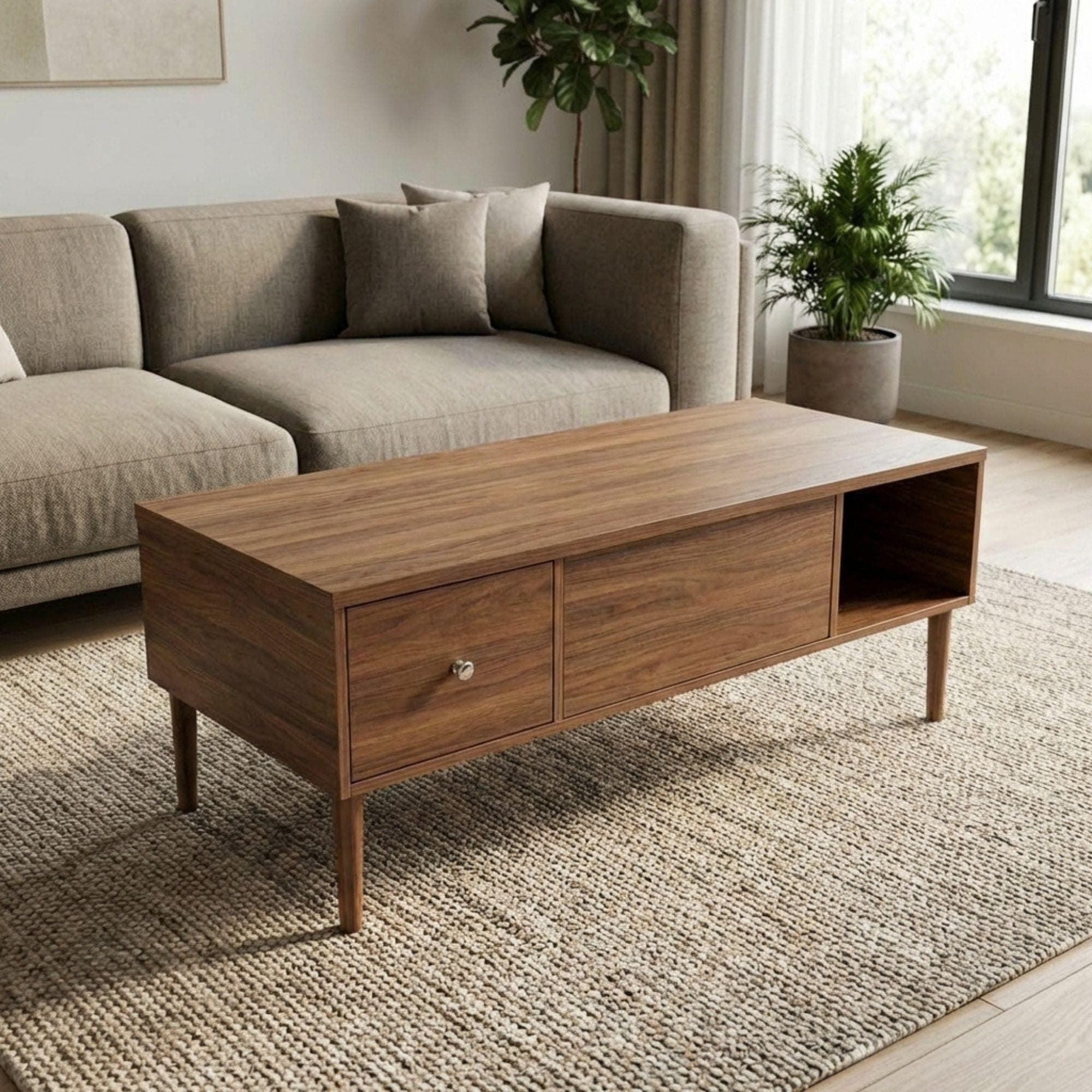DIY Lift Top Coffee Table Plans | Mid-Century Modern Storage Blueprint (Digital Download) - view 3