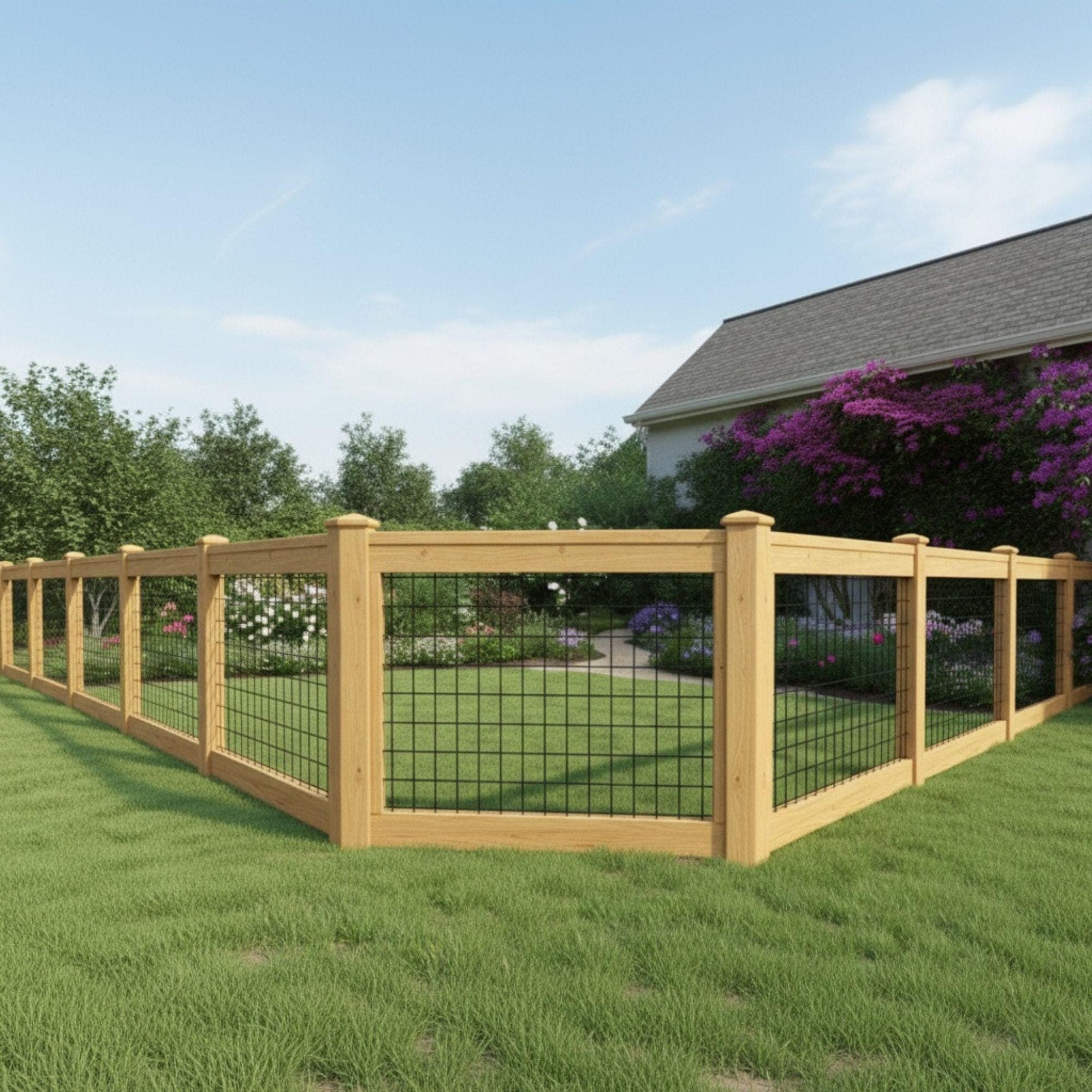 DIY Modern Wood & Metal Garden Fence Plan (PDF Download) - view 5