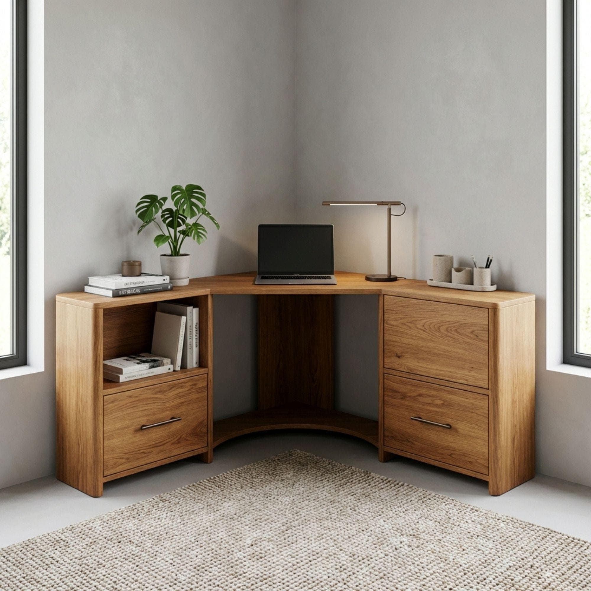 DIY L-Shaped Desk Plans | Corner Computer Build Guide With Drawers (Digital Download) - view 3