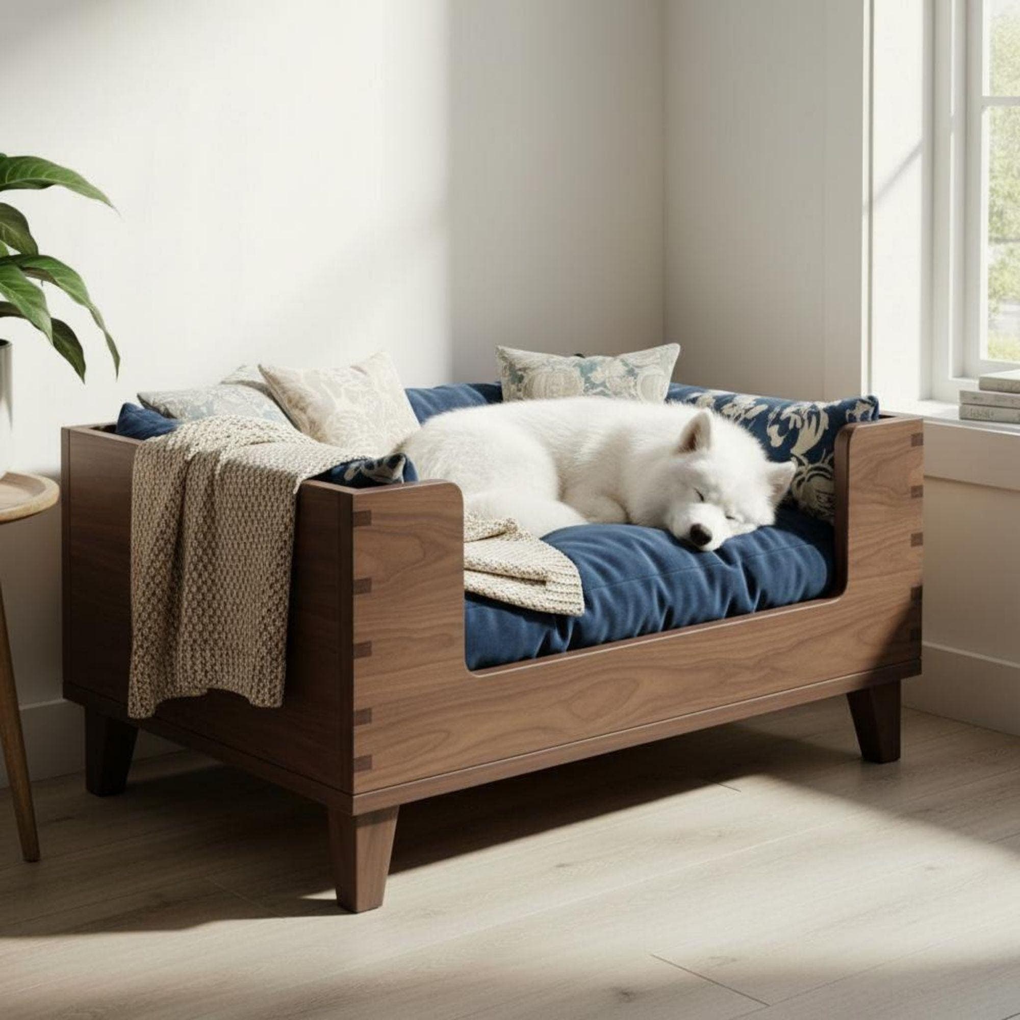 Wood Pet Bed | DIY Dog Bed With Legs Plan | DIY Raised Dog Bed Furniture | Build a Custom Wooden Pet Bed | Elevated Dog Bed for Large Dogs - view 2