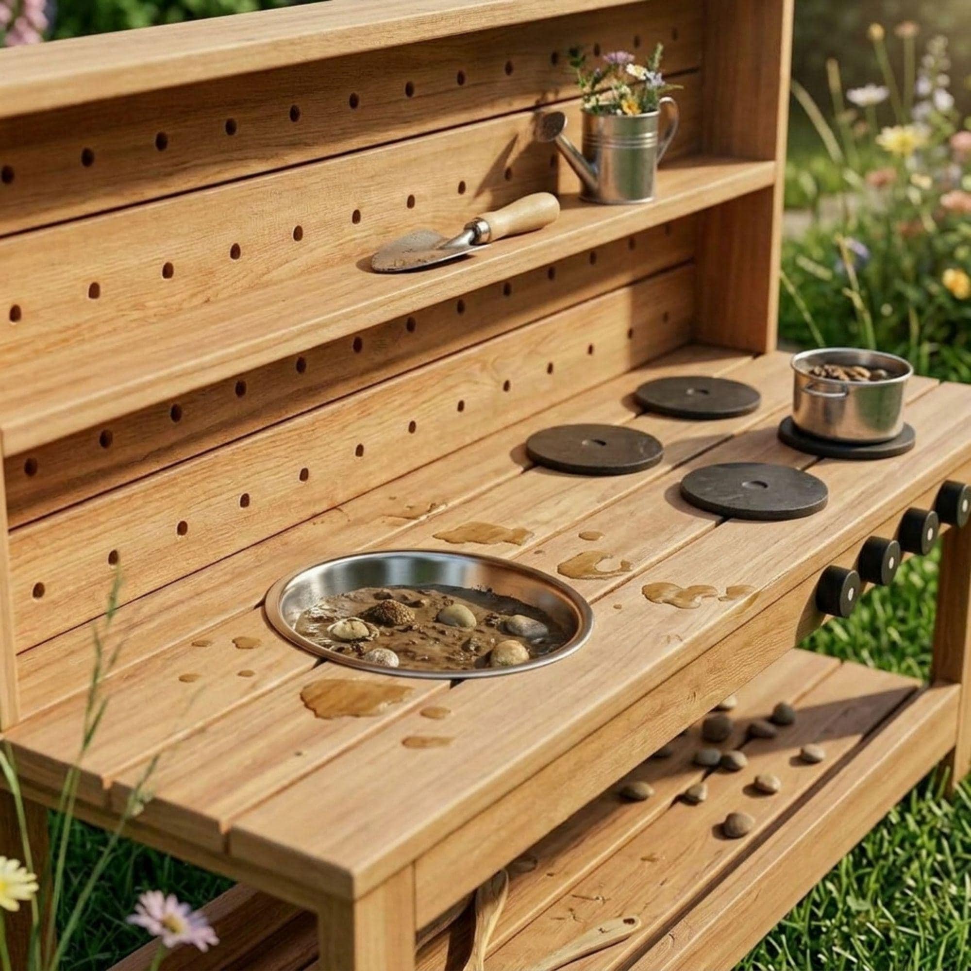 DIY Mud Kitchen Plans PDF | Outdoor Play Kitchen Blueprint | Large Montessori Pretend Play Station | Toddler Wooden Kitchen Build Guide - view 7