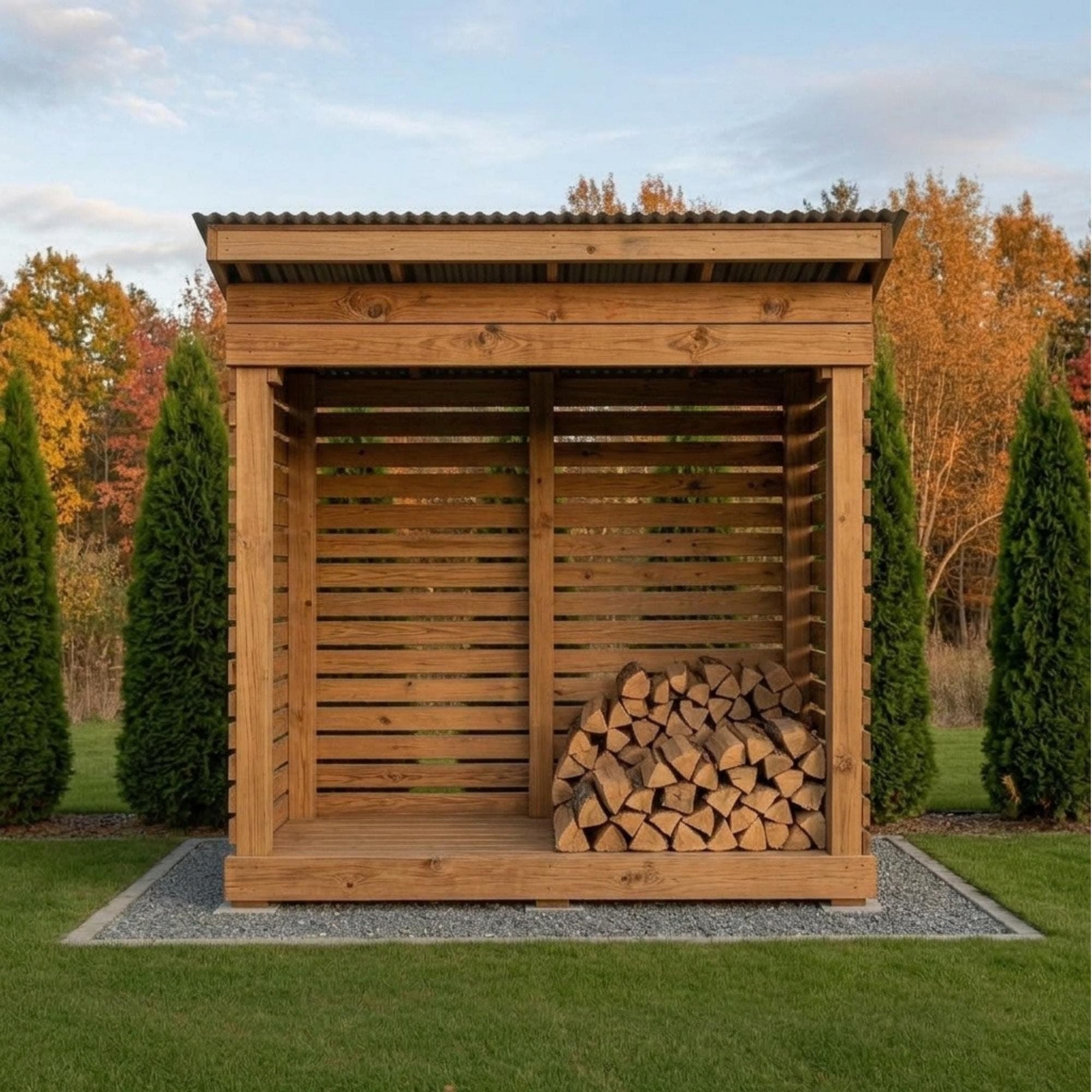 3x6 Firewood Shed DIY Plans PDF | Small Wood Storage Rack Blueprint |  Dry Wood Shelter - view 3