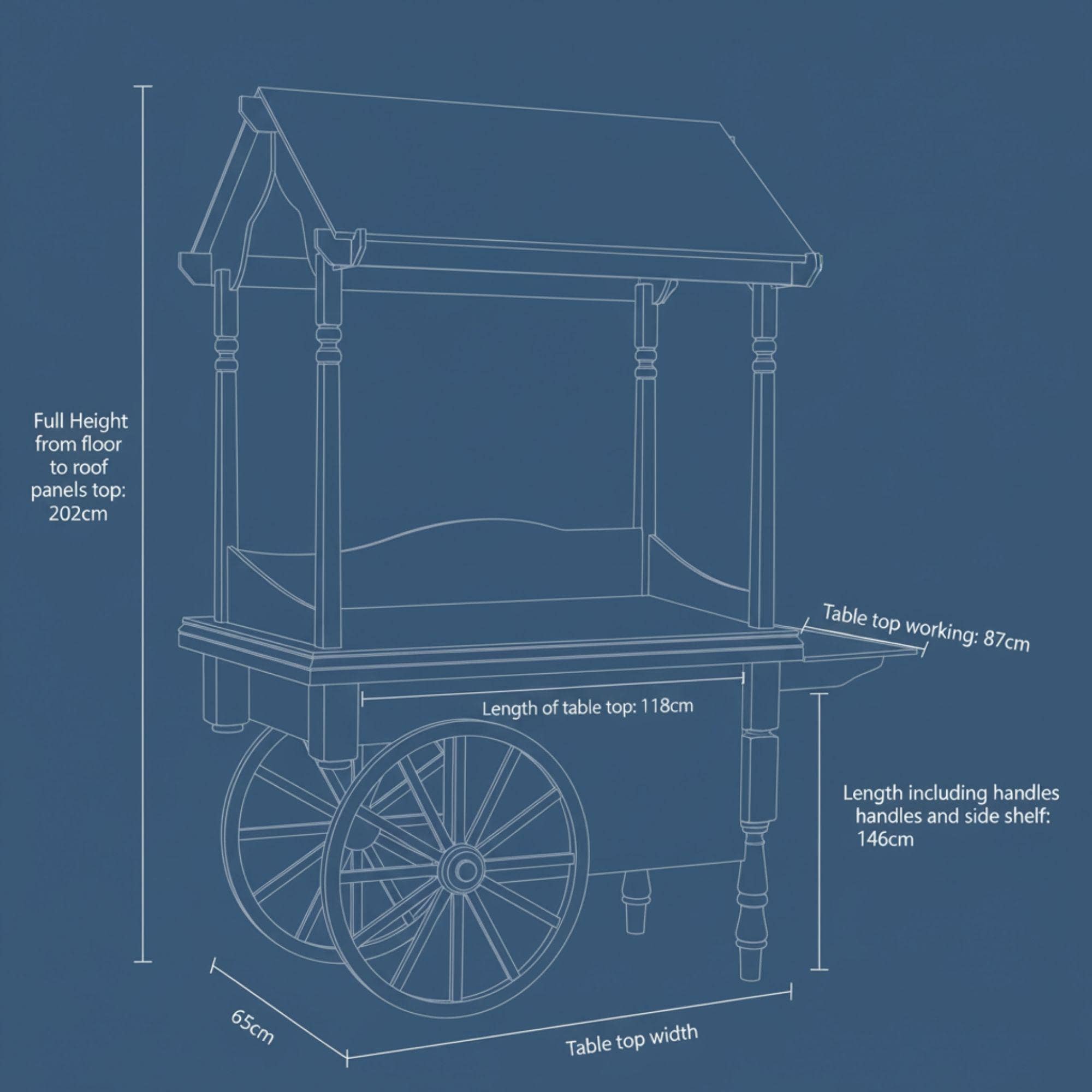 Candy Cart DIY Plan PDF | İce Cream Cart | Dessert Cart | Wedding Sweet Table Cart | Collapsible Wooden Sweet Bar for Sale, Party Treat Cart - view 5