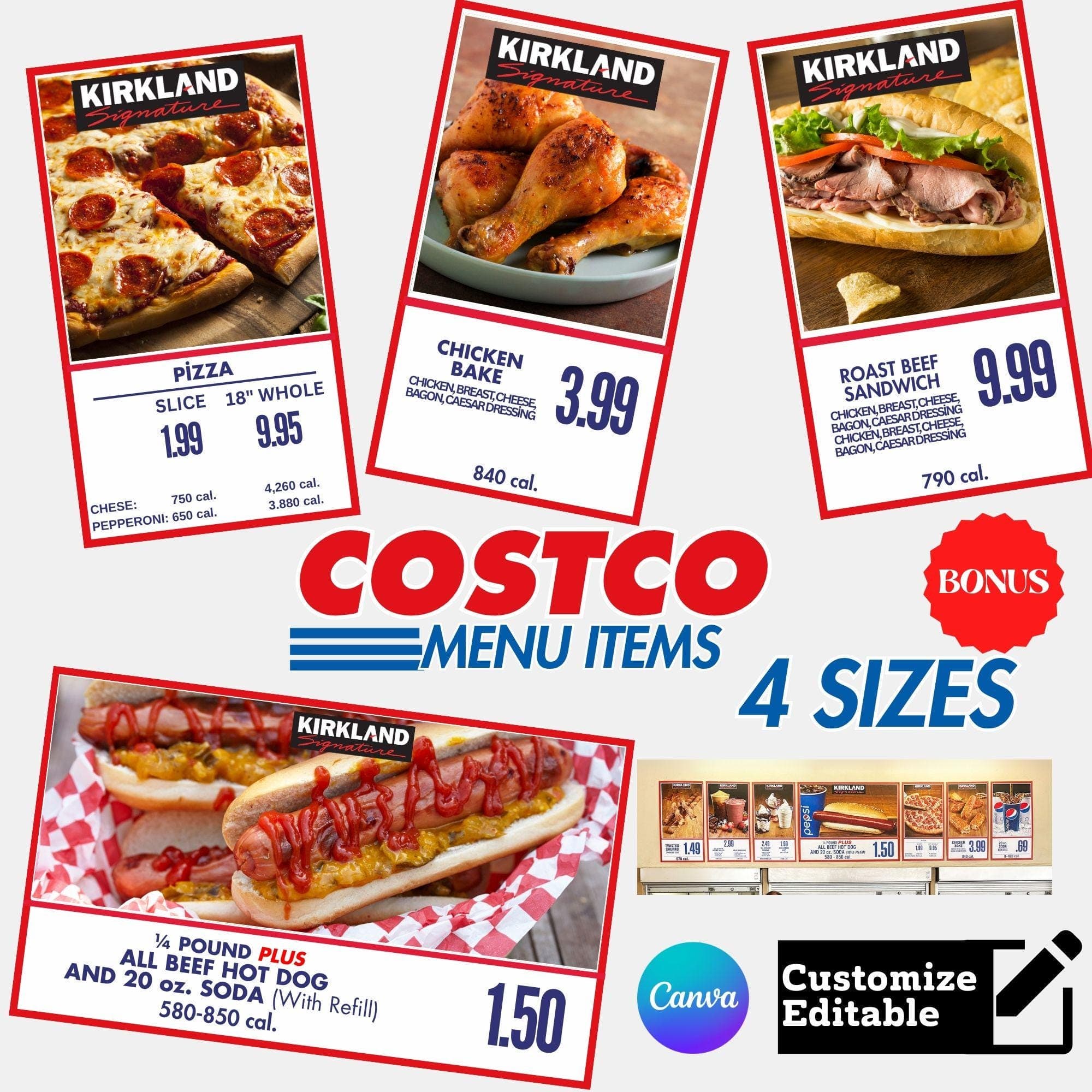 Costco Food Court Sign | Printable Menu, Price Tag (Digital Download) - view 2
