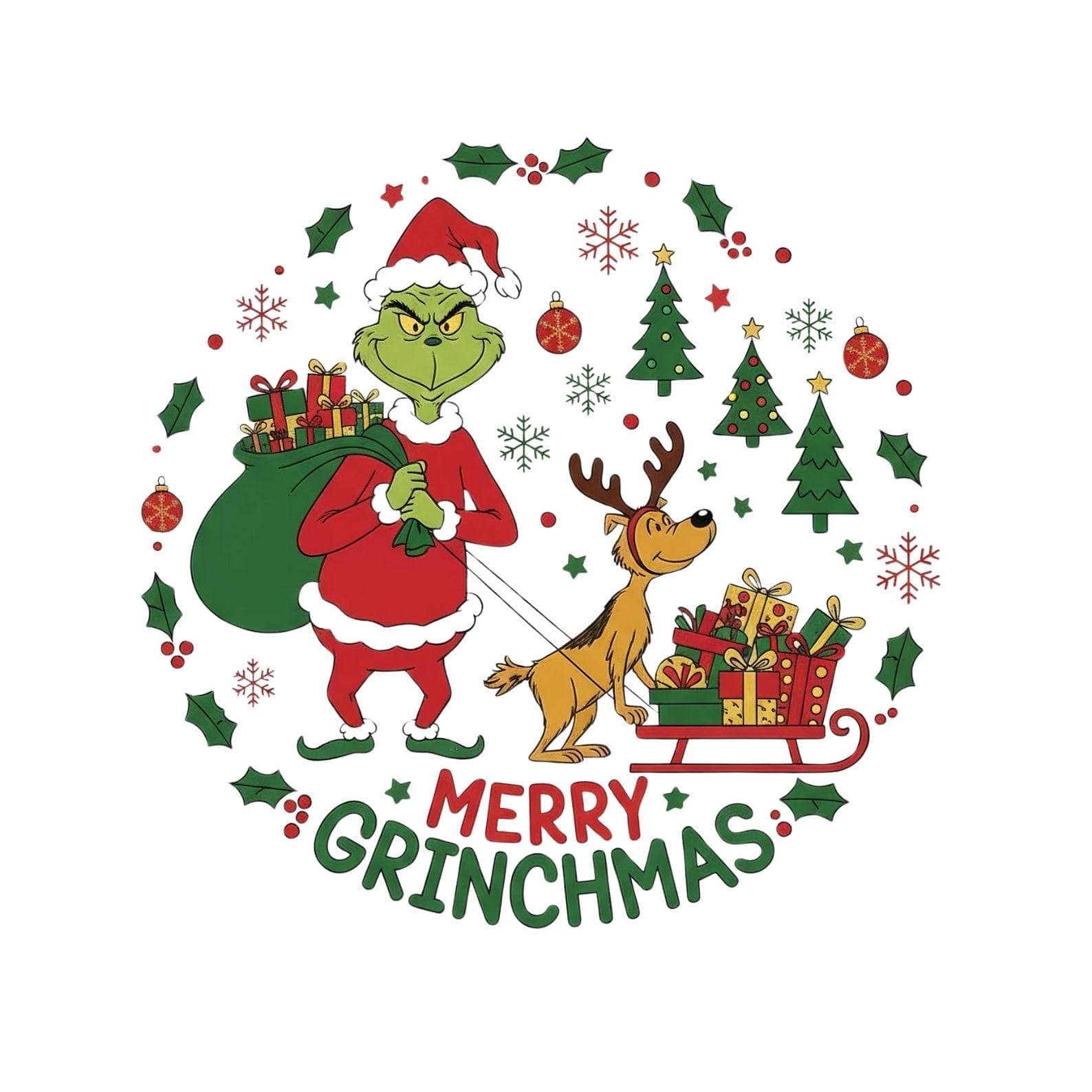 Grinch and Max Dog Christmas Tree SVG, PNG, JPG Bundle | - view 3