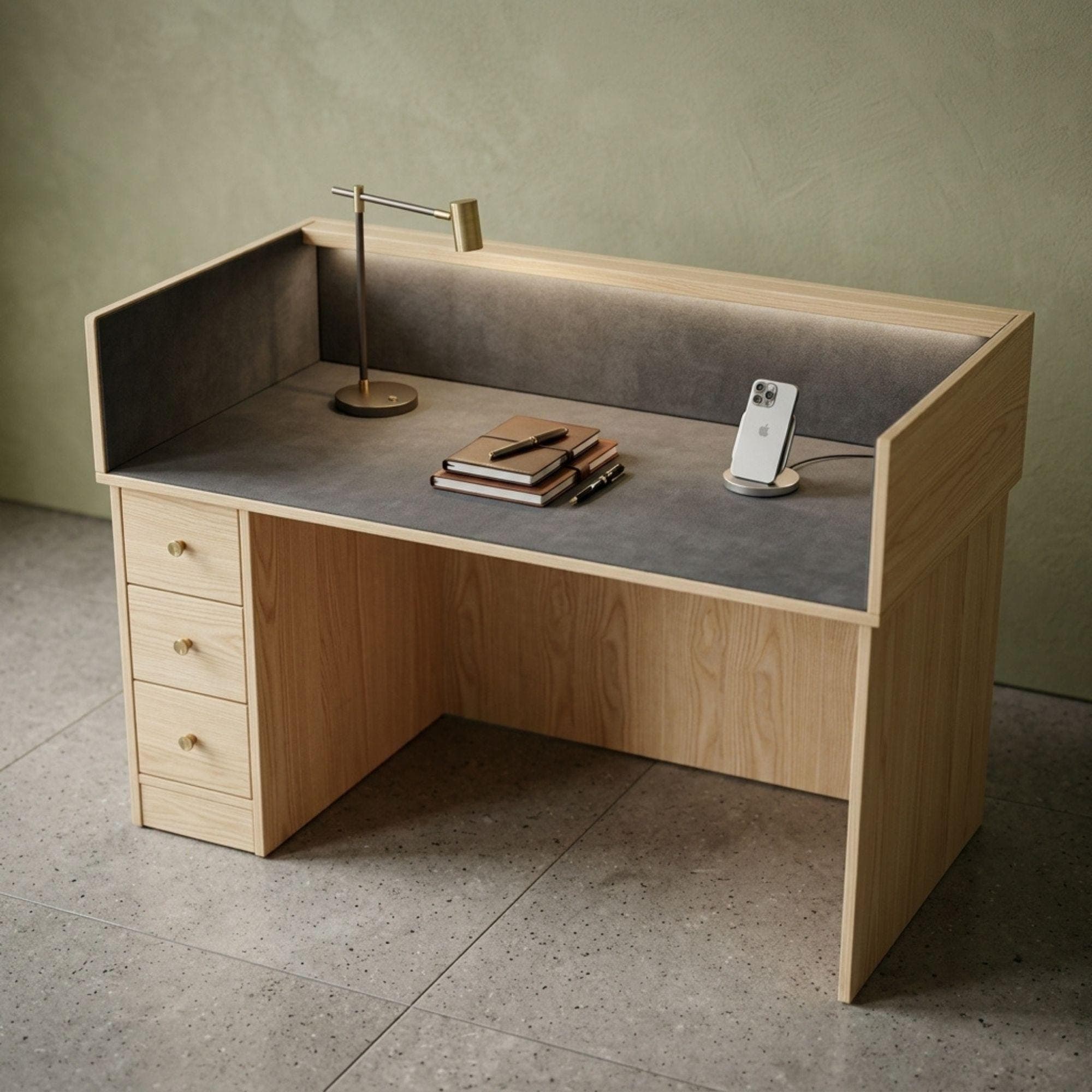 DIY Work Table Plans PDF | Modern Computer Desk with Drawers Blueprint | Home Office Study Table | Plywood Woodworking Desk Plan - view 4