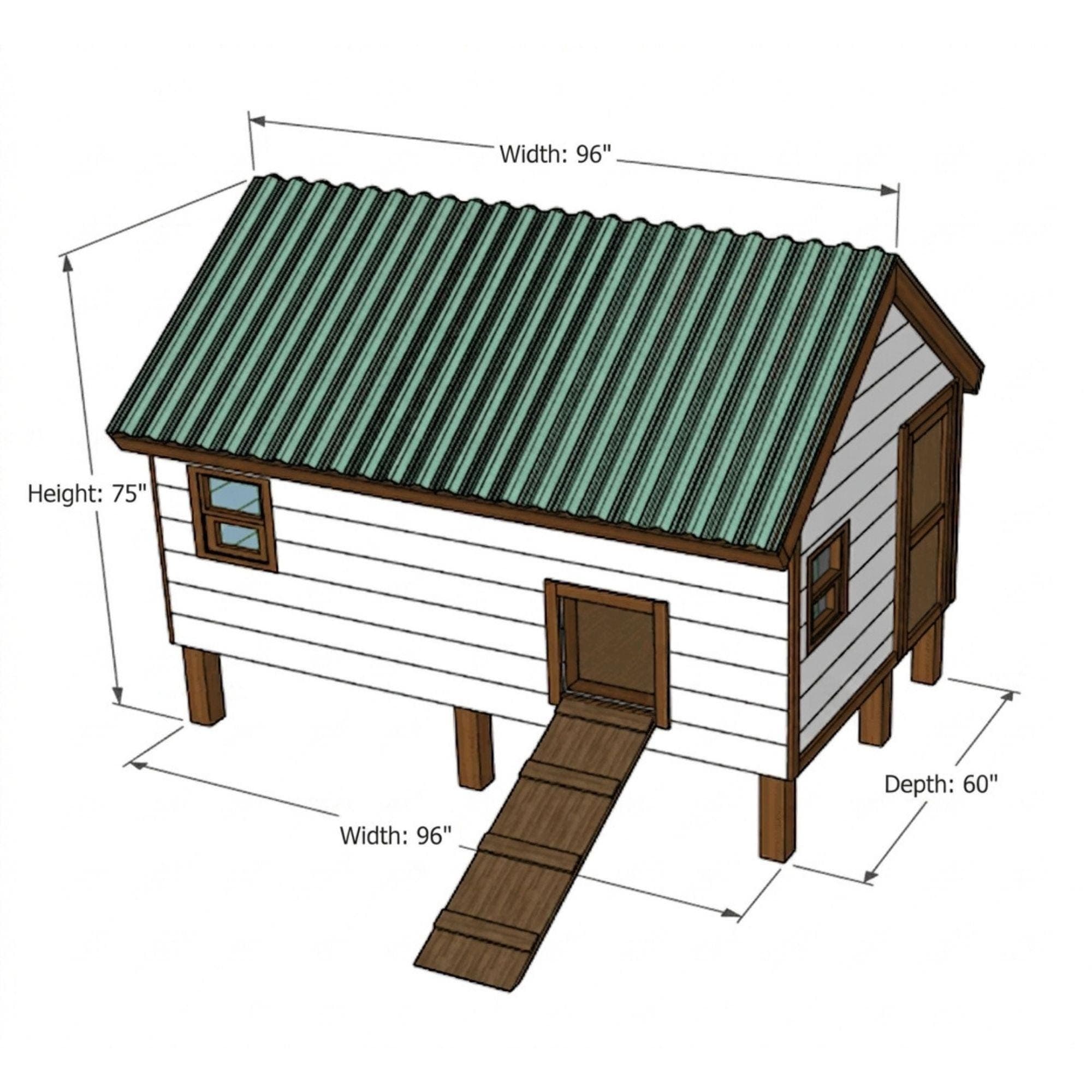 DIY Chicken Coop Plans With Run PDF | Large Chicken Coop Plan | Walk in Chicken Coop Plan | Garden Chicken Coop and Run | Duck Coop Plans - view 3