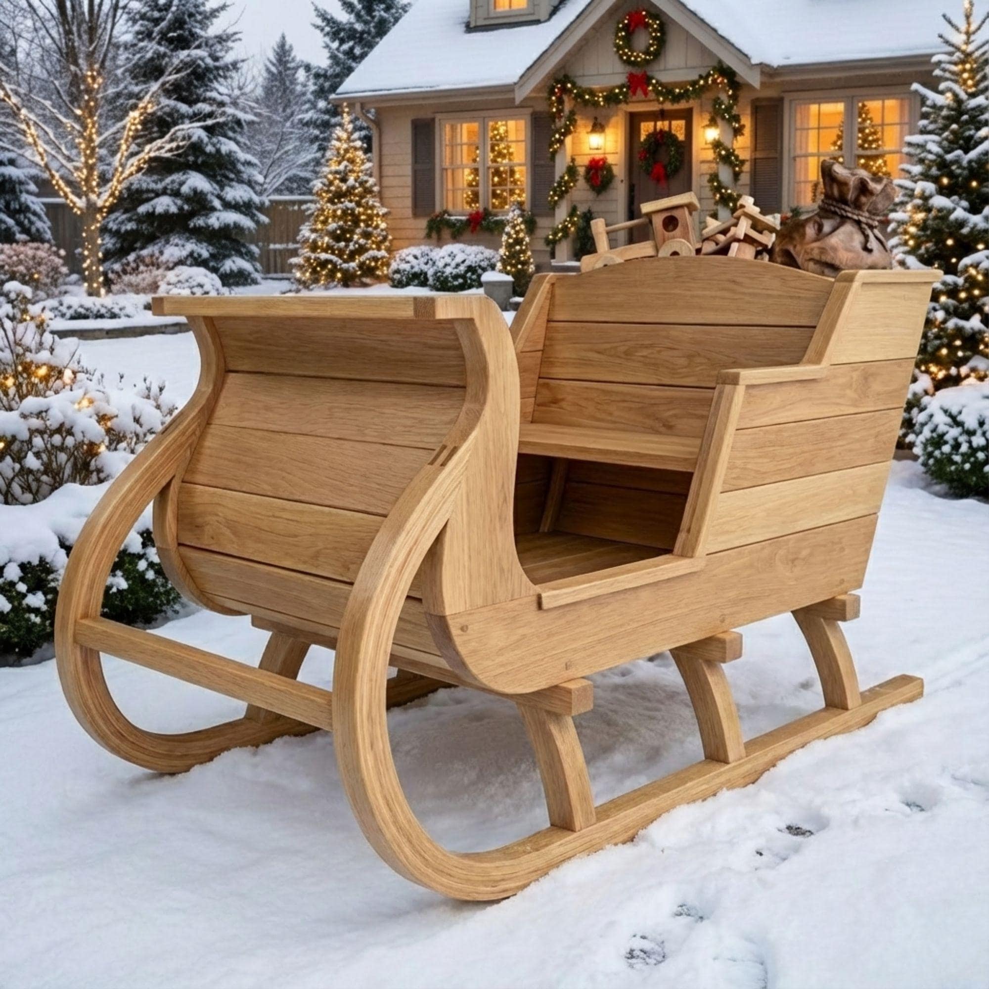 DIY Santa Sleigh & Reindeer Plans | Life-Size Outdoor Christmas Yard Display | Wooden Holiday Decor Blueprint | Digital PDF Pattern - view 4