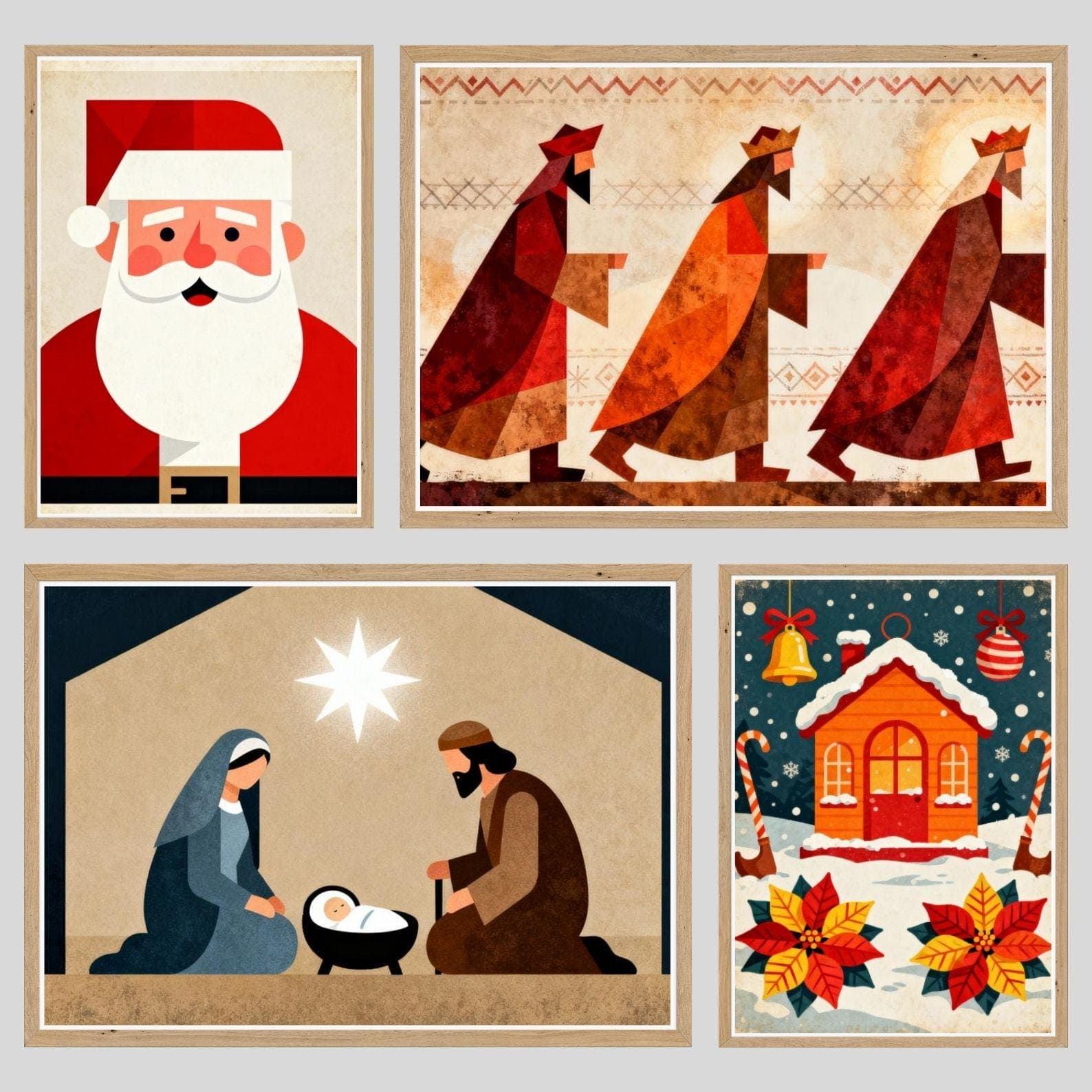 100+ Christmas Vintage Festive Prints Bundle: Bright Nursery Holiday Art (Digital Downloads) - view 4