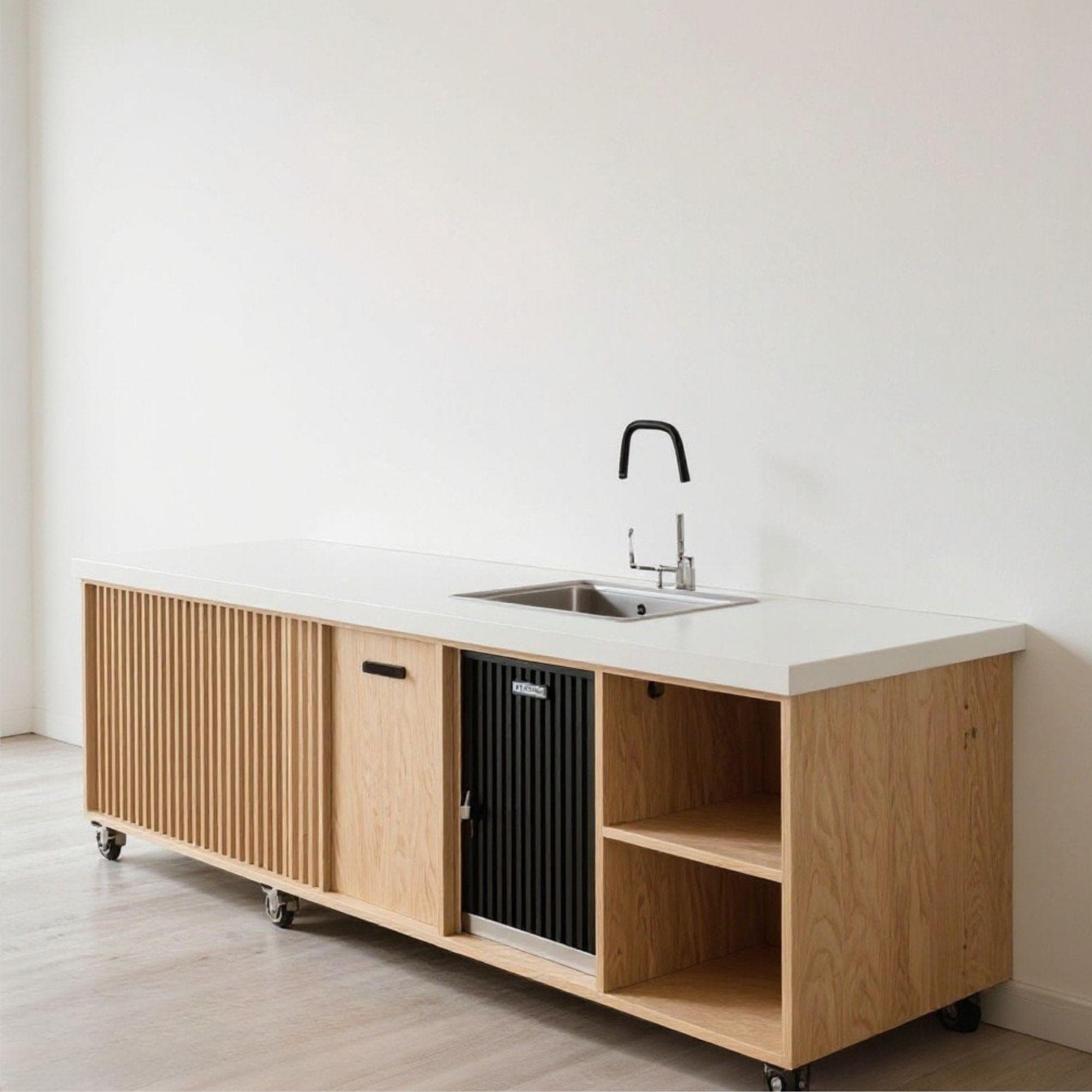 DIY Mobile Coffee Bar Plans with Ice Bin | Home Beverage Station (Digital PDF) - view 6