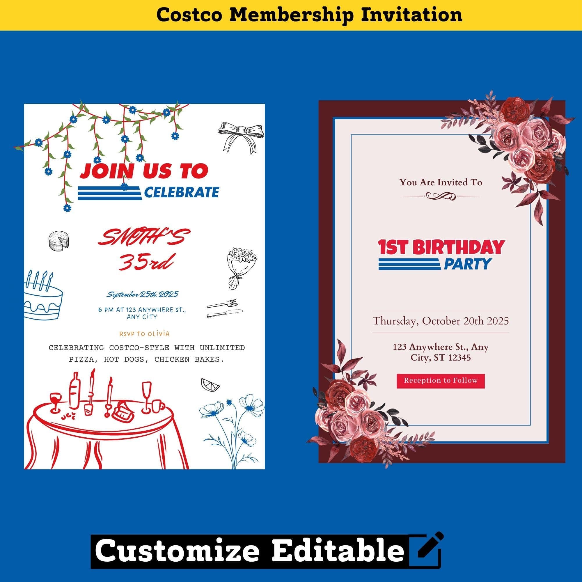 Costco Party Pack Bundle | Birthday Decorations, Signs, Invite (Digital Download) - view 8
