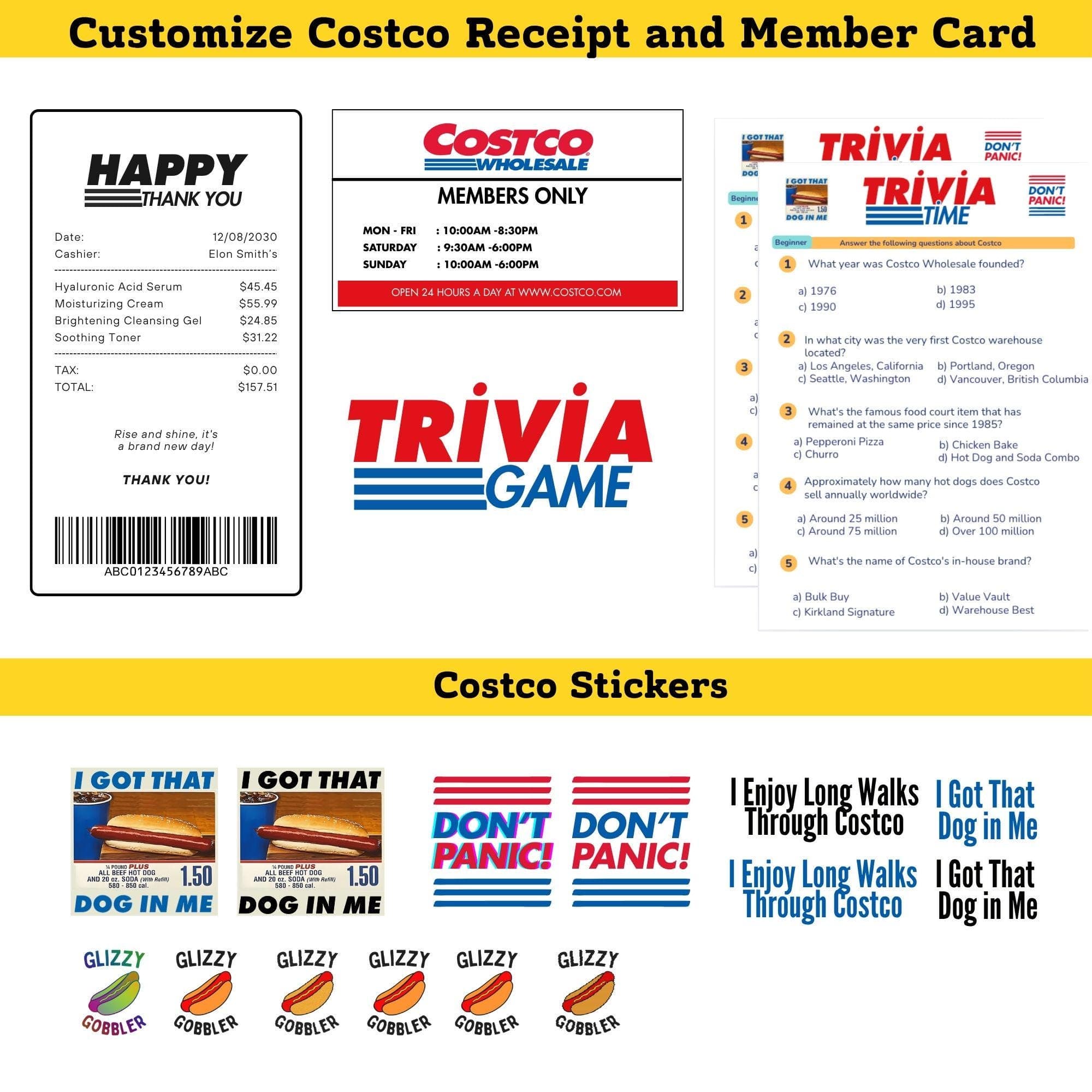 Costco Party Pack Bundle | Birthday Decorations, Signs, Invite (Digital Download) - view 10