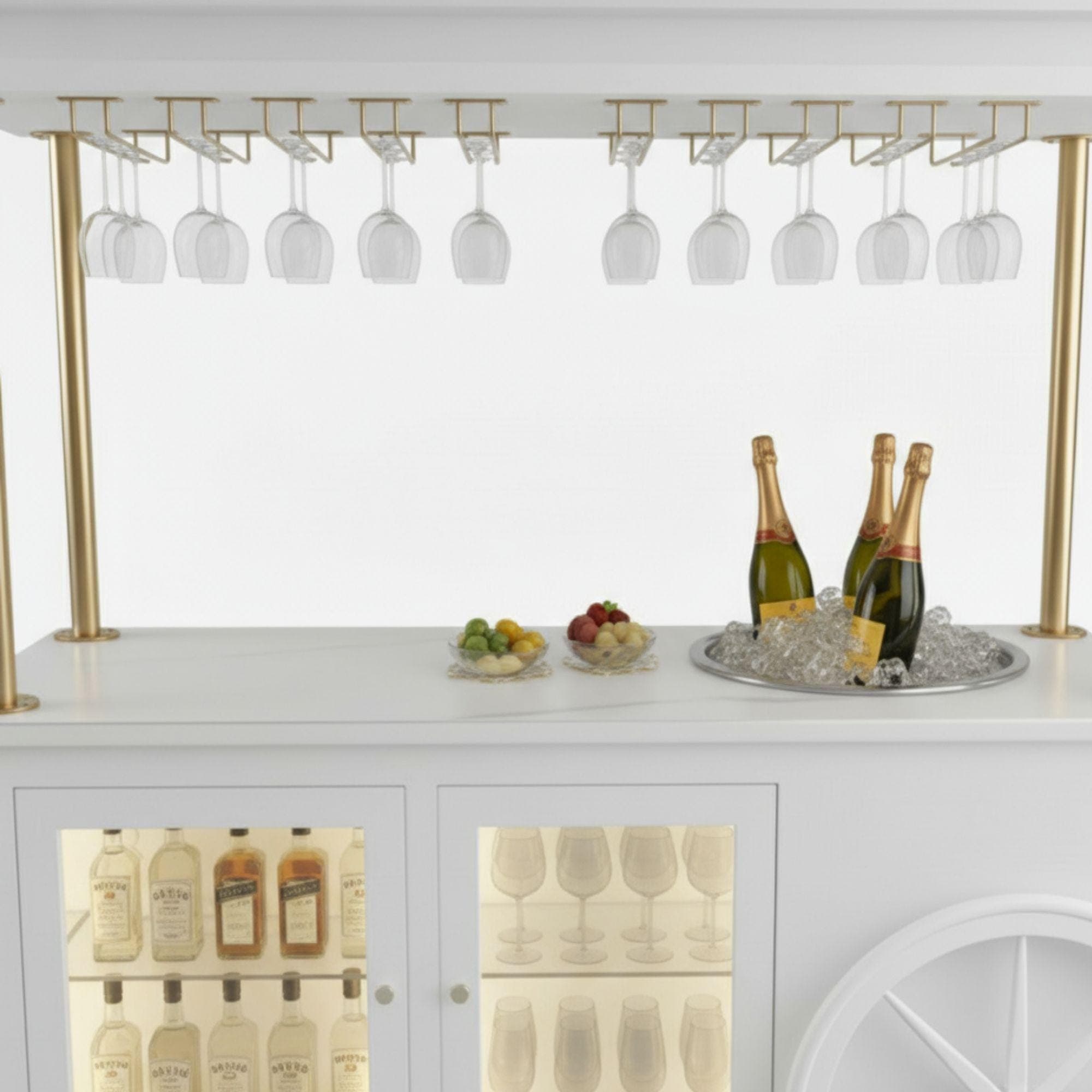 Champagne Cart DIY Plans | Mobile Bar with Storage Cabinets & Sink | Wedding Event Cart | Wooden Prosecco Bar Blueprint | Digital PDF - view 8