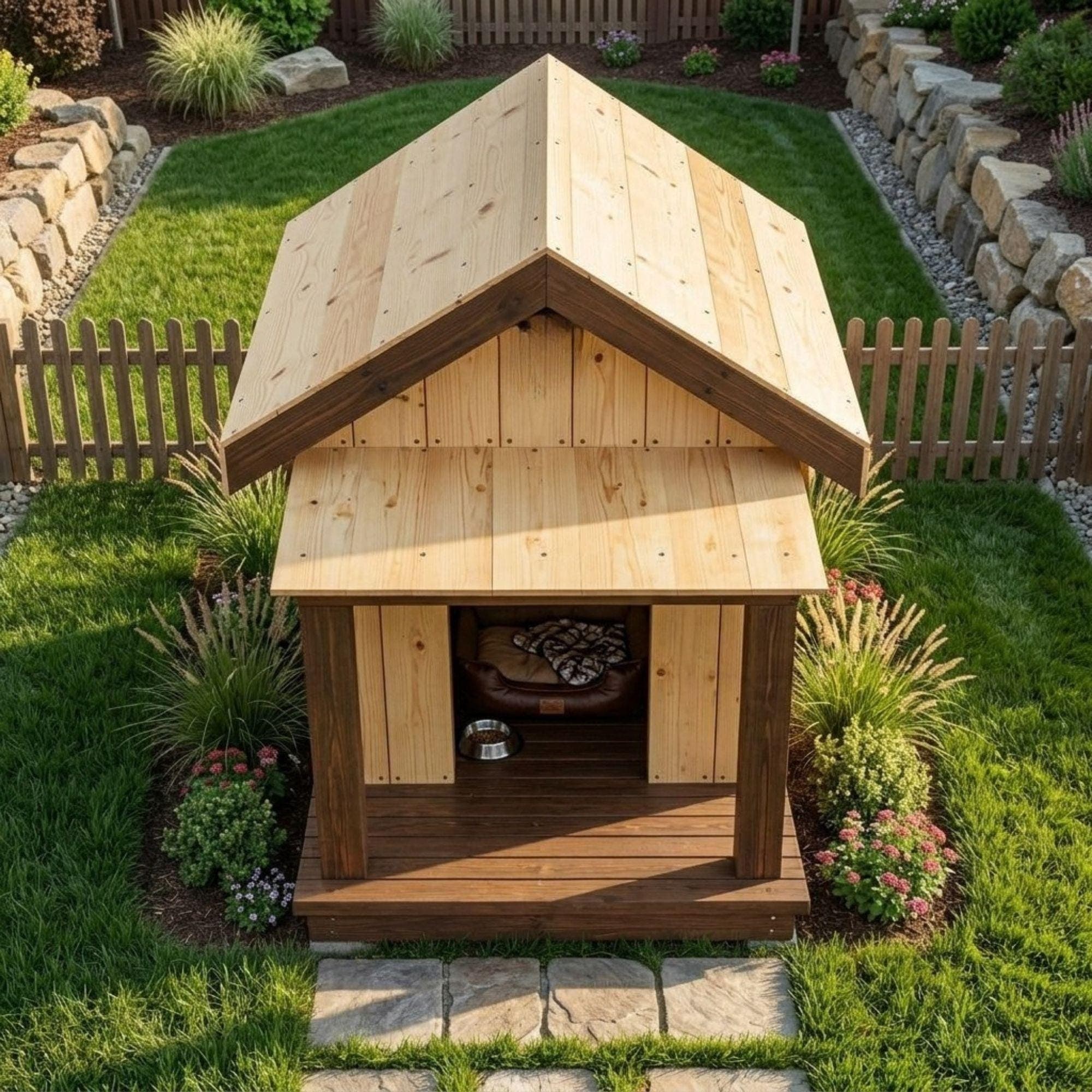 DIY Dog House with Porch Plans PDF | Large Wooden Pet Cabin Blueprint | Outdoor Dog Kennel Build | Covered Deck Pet Shelter - view 6