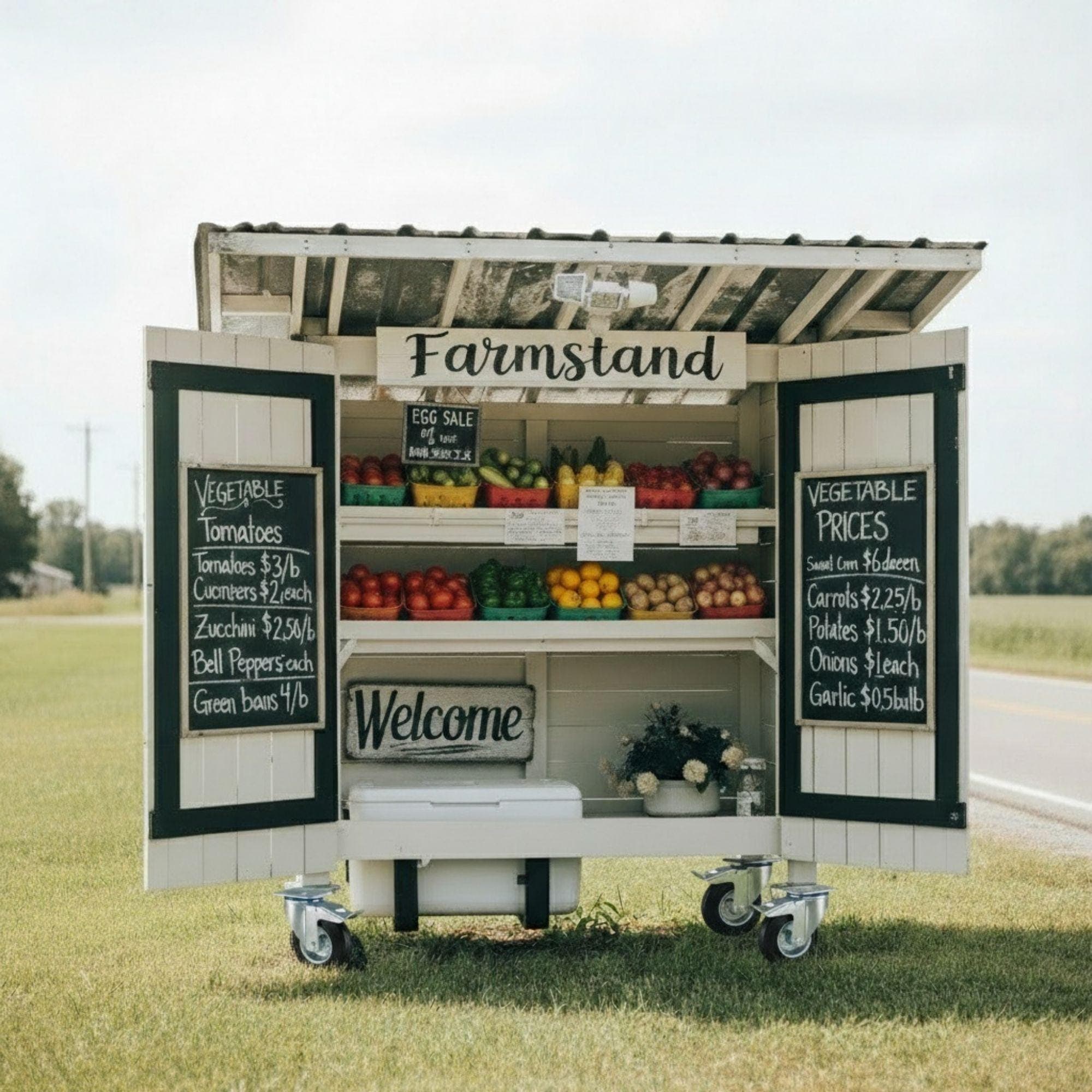 DIY Farmstand Plans: Portable Produce, Flower, Bakery Cart (PDF Download) - view 2