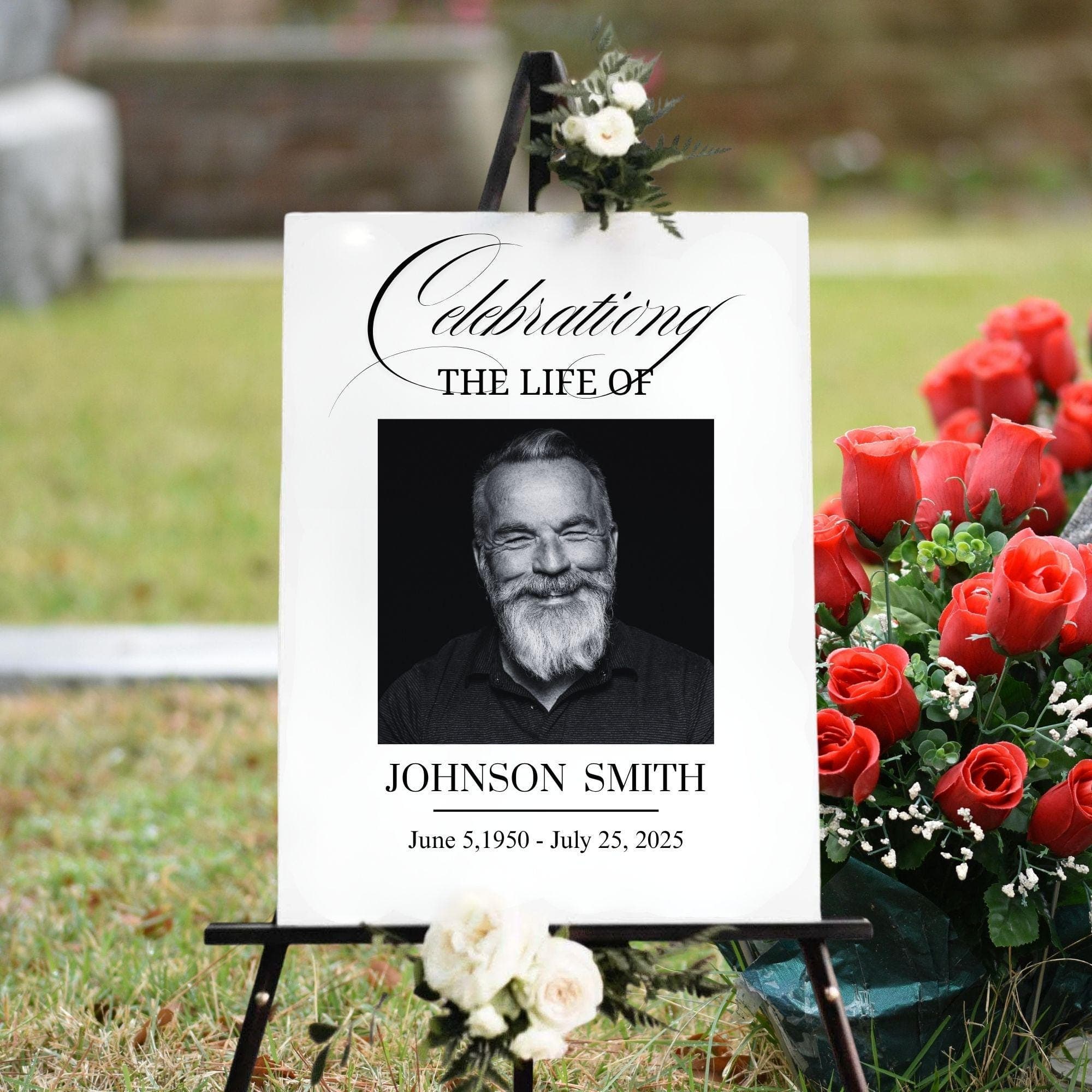 Memorial Photo Collage Sign | Funeral Welcome Poster (Digital Download) - view 2