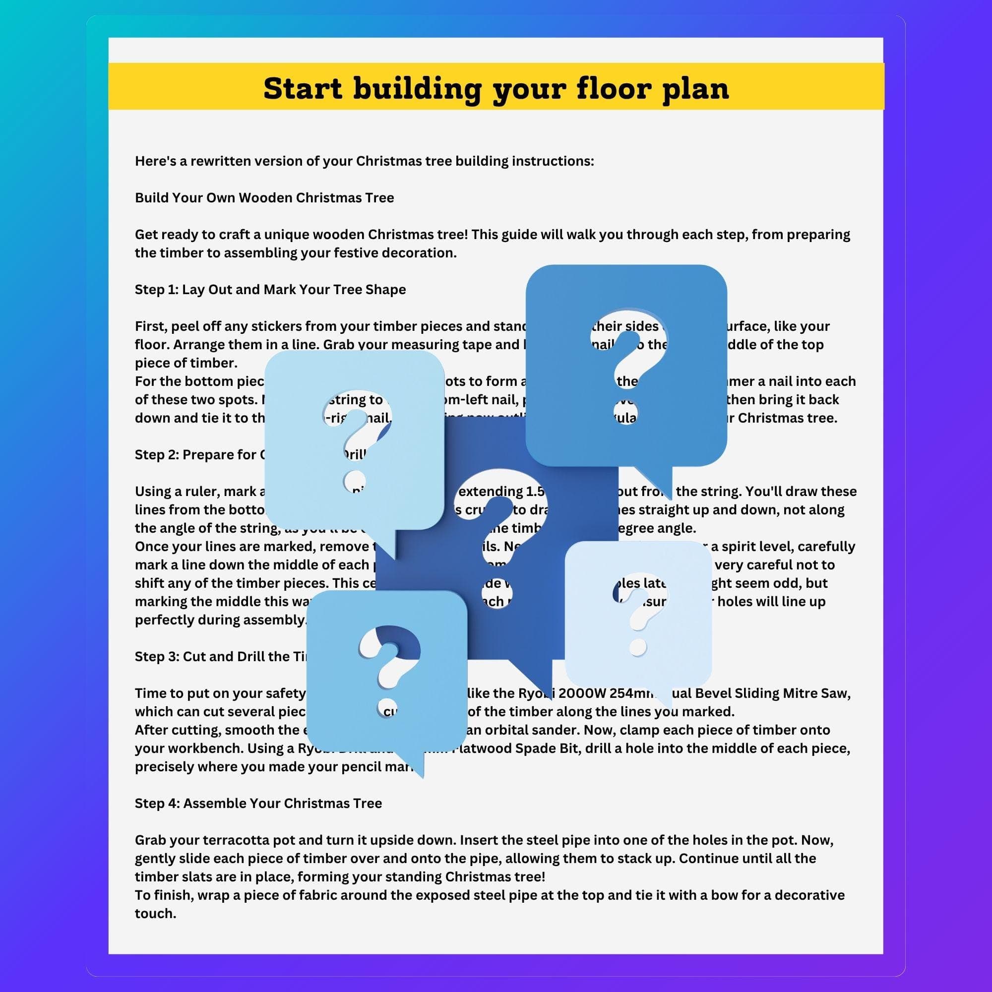 Spiral Wooden Christmas Tree plans | DIY Spiral Christmas Tree, One Board Spiral Tree, Build Plan | Landscape Tree Plan PDF Printable - view 6
