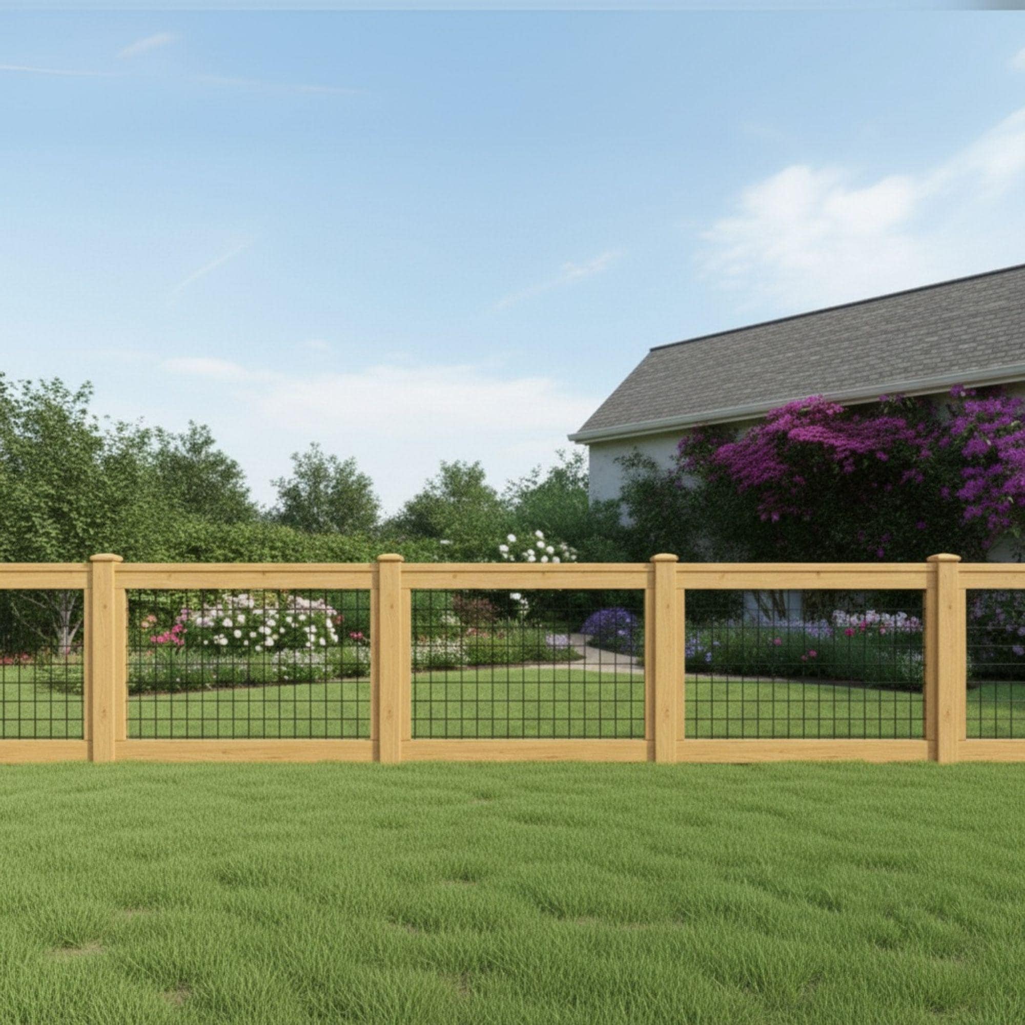DIY Modern Wood & Metal Garden Fence Plan (PDF Download) - view 3