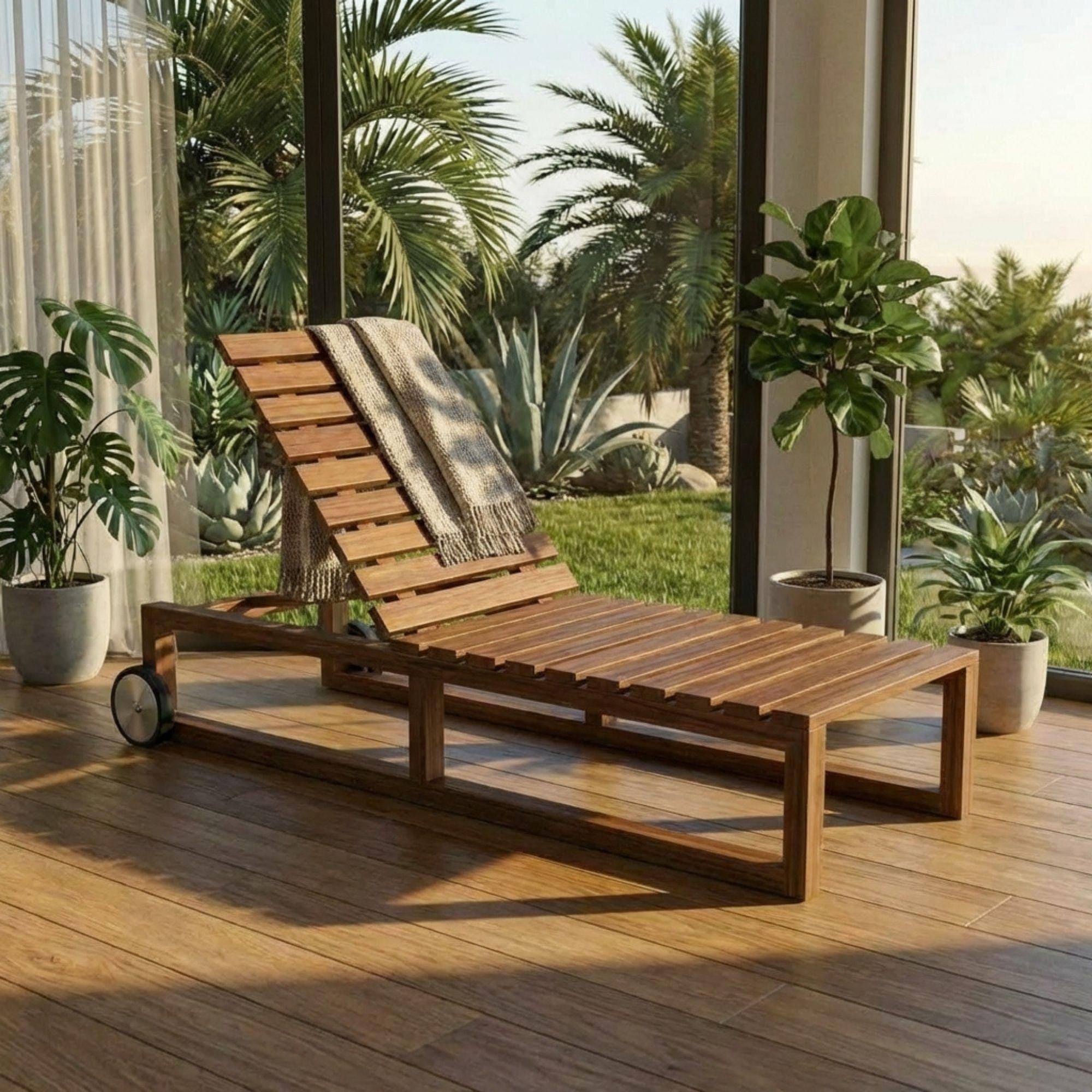 DIY Outdoor Chaise Lounge Plans, Adjustable Wood Lounger Blueprint (PDF Download) - view 6