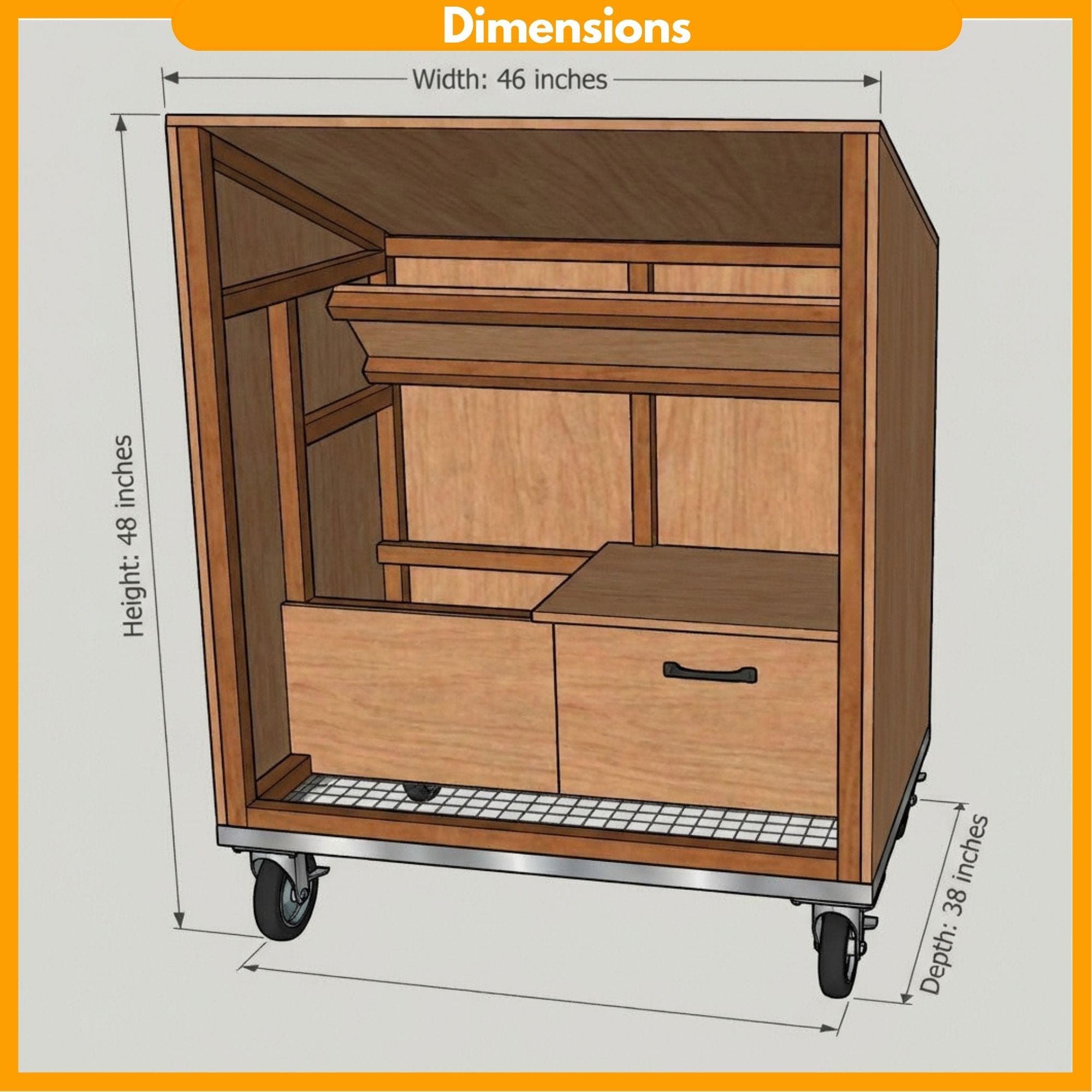 DIY Farmstand Plans | Roadside Vegetable Stand Blueprint | Mobile Bakery Cart PDF | Farmers Market Stall Build | Wood Flower Cart Template - view 2