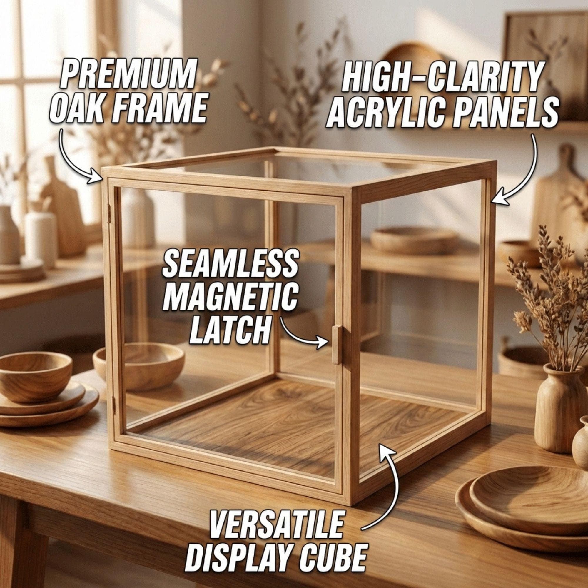 DIY Acrylic Cube Box Plans: Wooden Frame Display Case Blueprint | Clear Collectible Box PDF - view 3