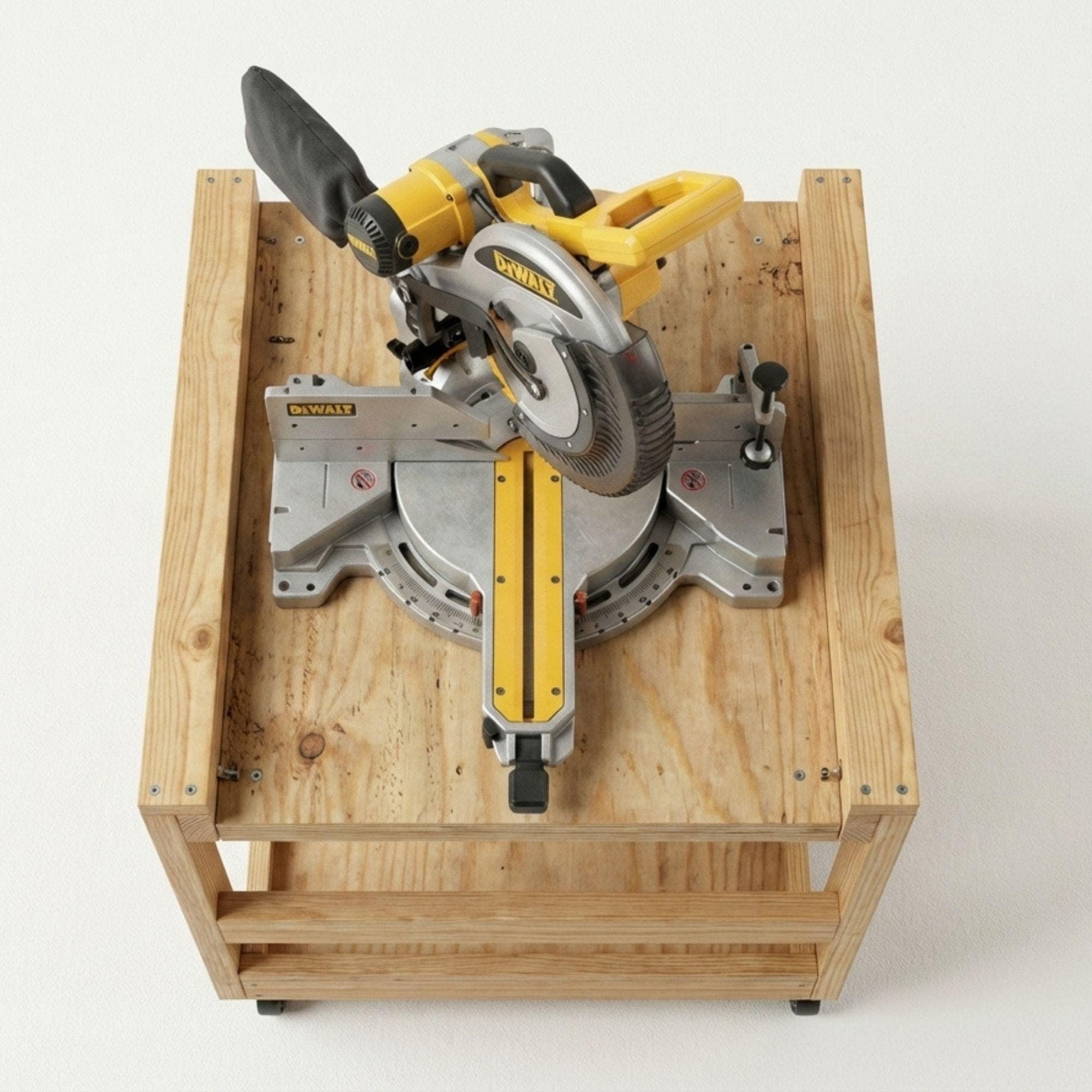 DIY Mobile Miter Saw Stand Plans PDF | Rolling Shop Cart Blueprint | Chop Saw Workbench | Tool Storage Stand Woodworking - view 6