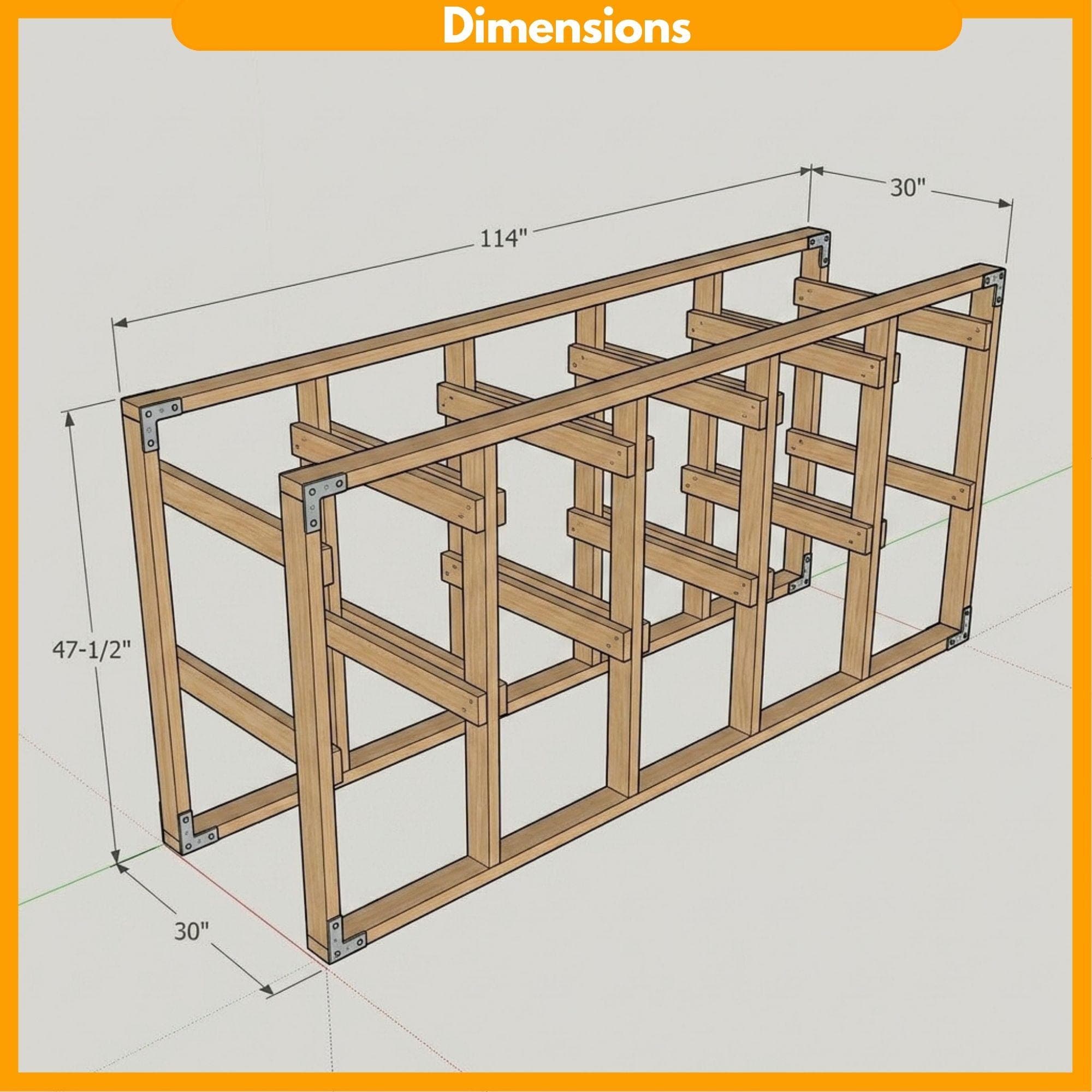 DIY 27 Gallon Tote Storage Rack Plans PDF | Heavy Duty Garage Organizer for 10 Bins | Tote Storage Rack Blueprint | Woodworking Project - view 2