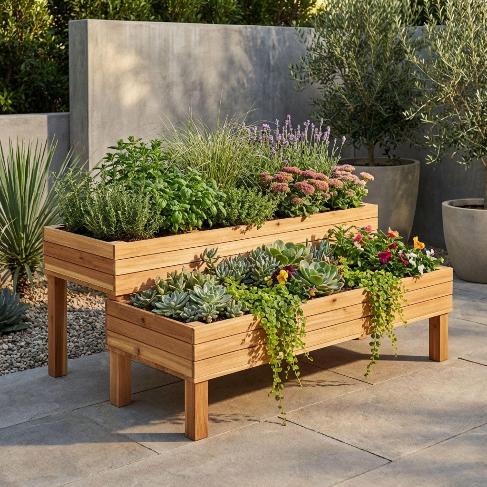 Tiered Planter Box Plans | Wooden Garden Build Guide (PDF Download) - view 3
