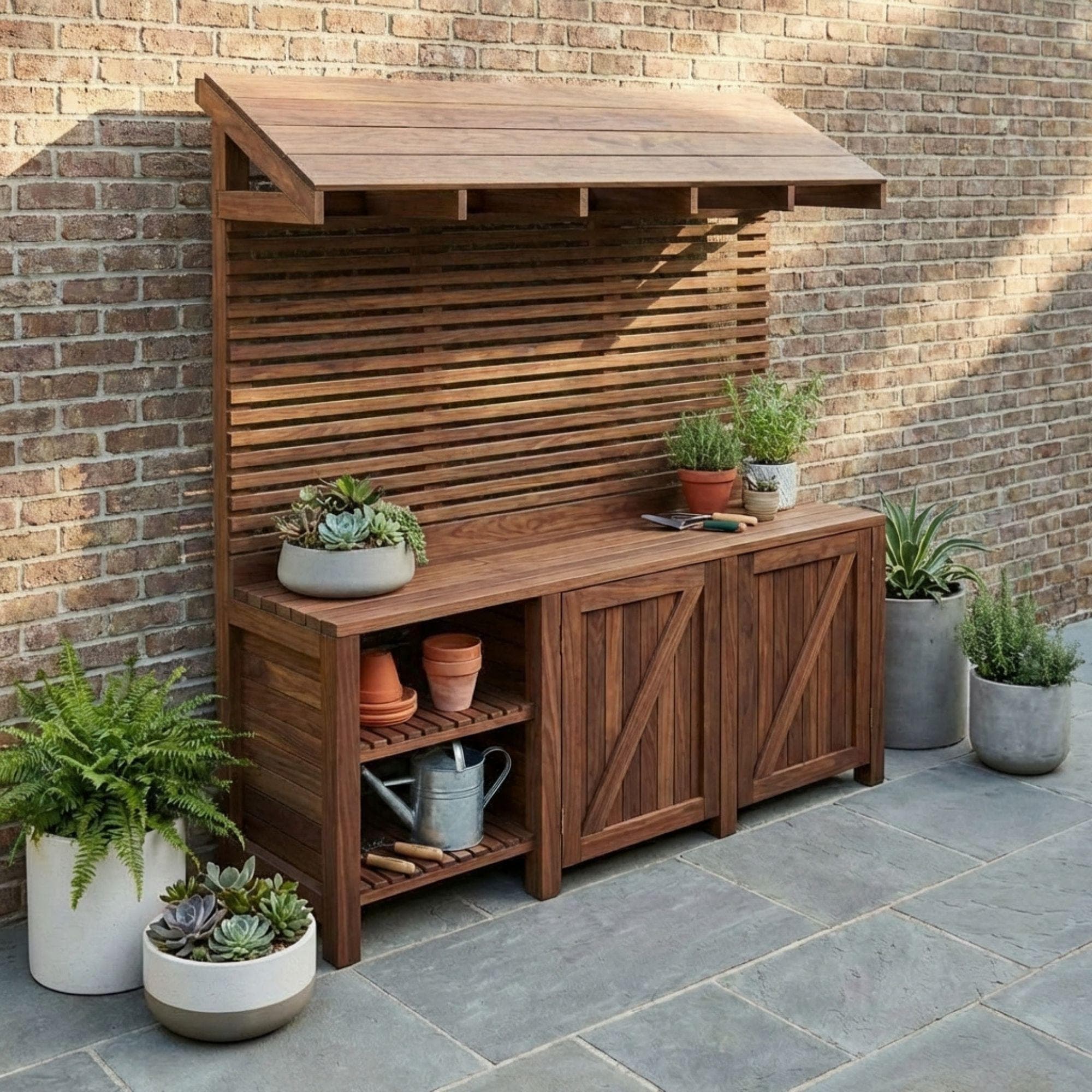 DIY Potting Bench with Storage Plans | Potting Station Blueprint | Garden Workbench PDF - view 8