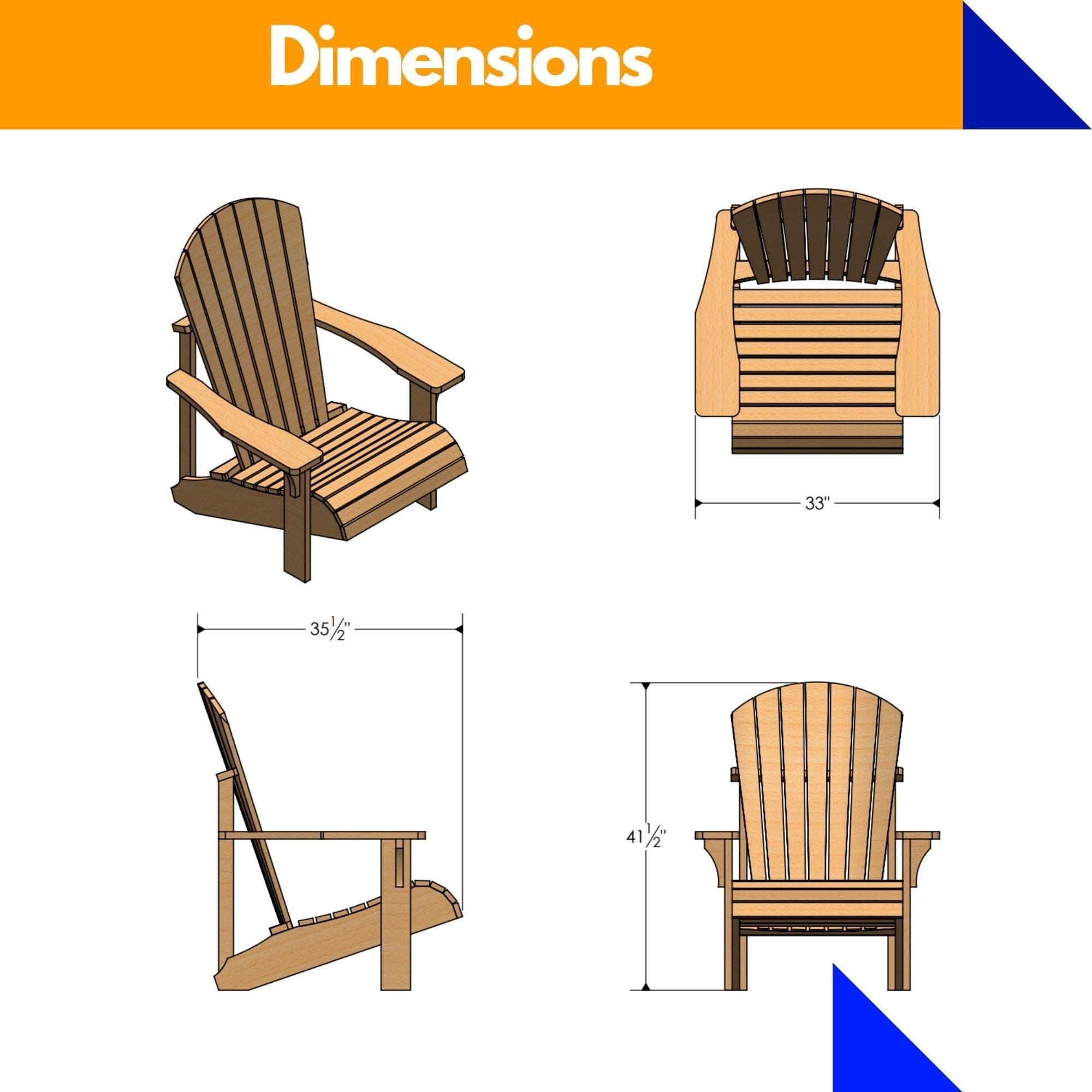 DIY Adirondack Chair Plans | Outdoor Garden Furniture Blueprint (Digital PDF) - view 2