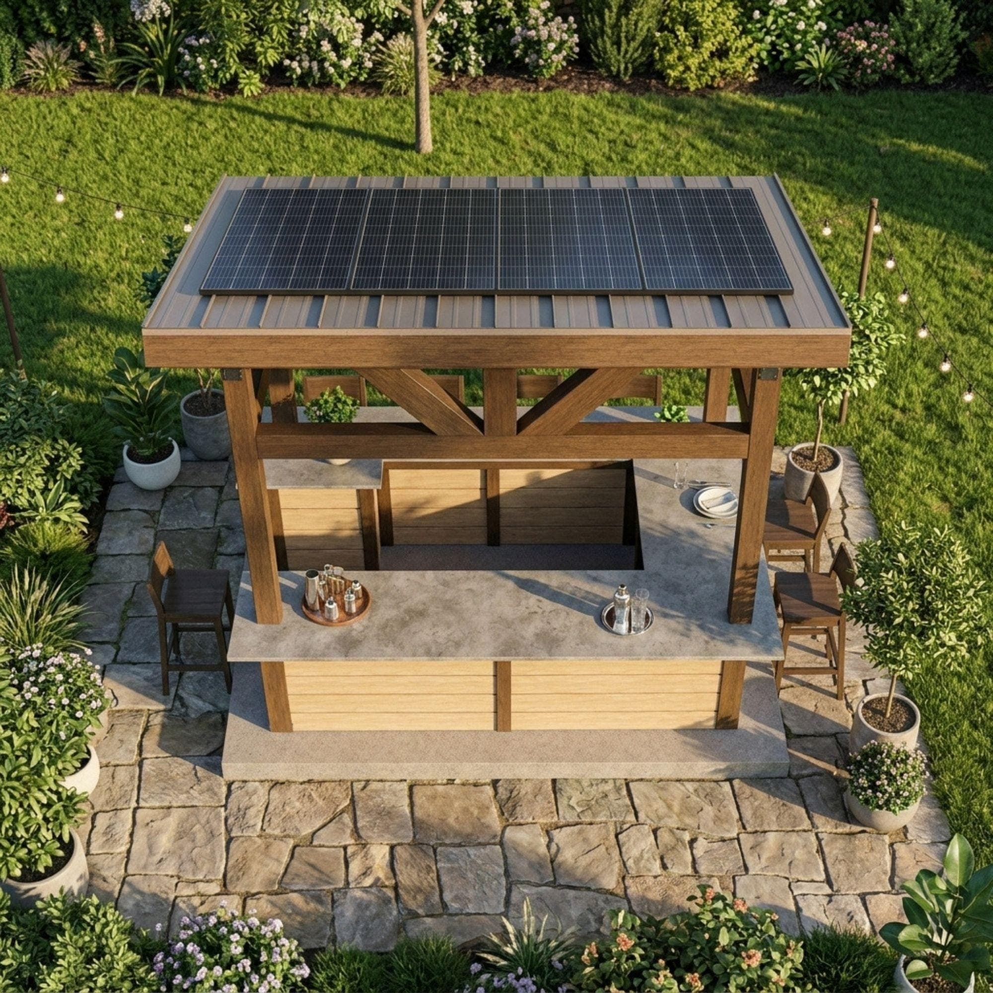 DIY Outdoor Kitchen Plans PDF | Backyard Bar Blueprint | Pergola with Bar Underneath | Back Yard BBQ Shack Build | Outside Bar Woodworking - view 7