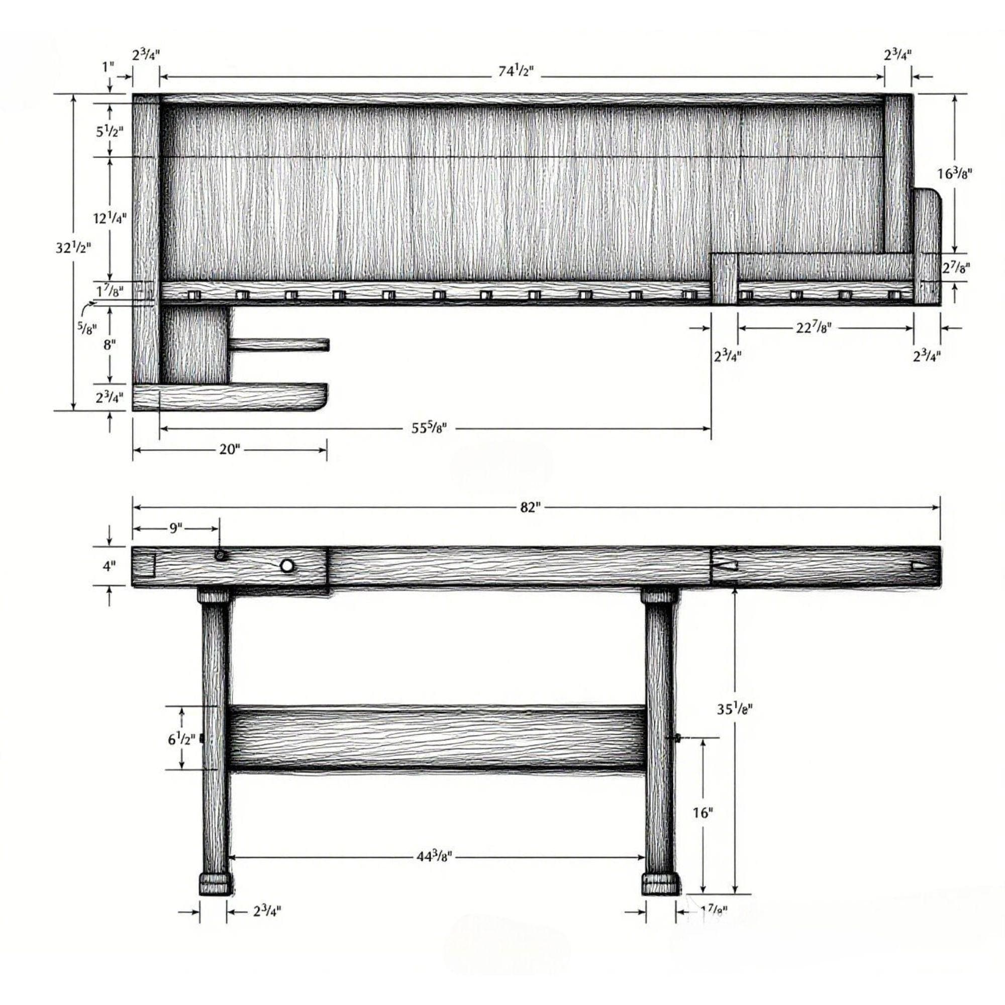 Roubo Workbench Plans PDF | Build Your Own Traditional Split Top Workbench | Ultimate Woodworking Bench - view 5